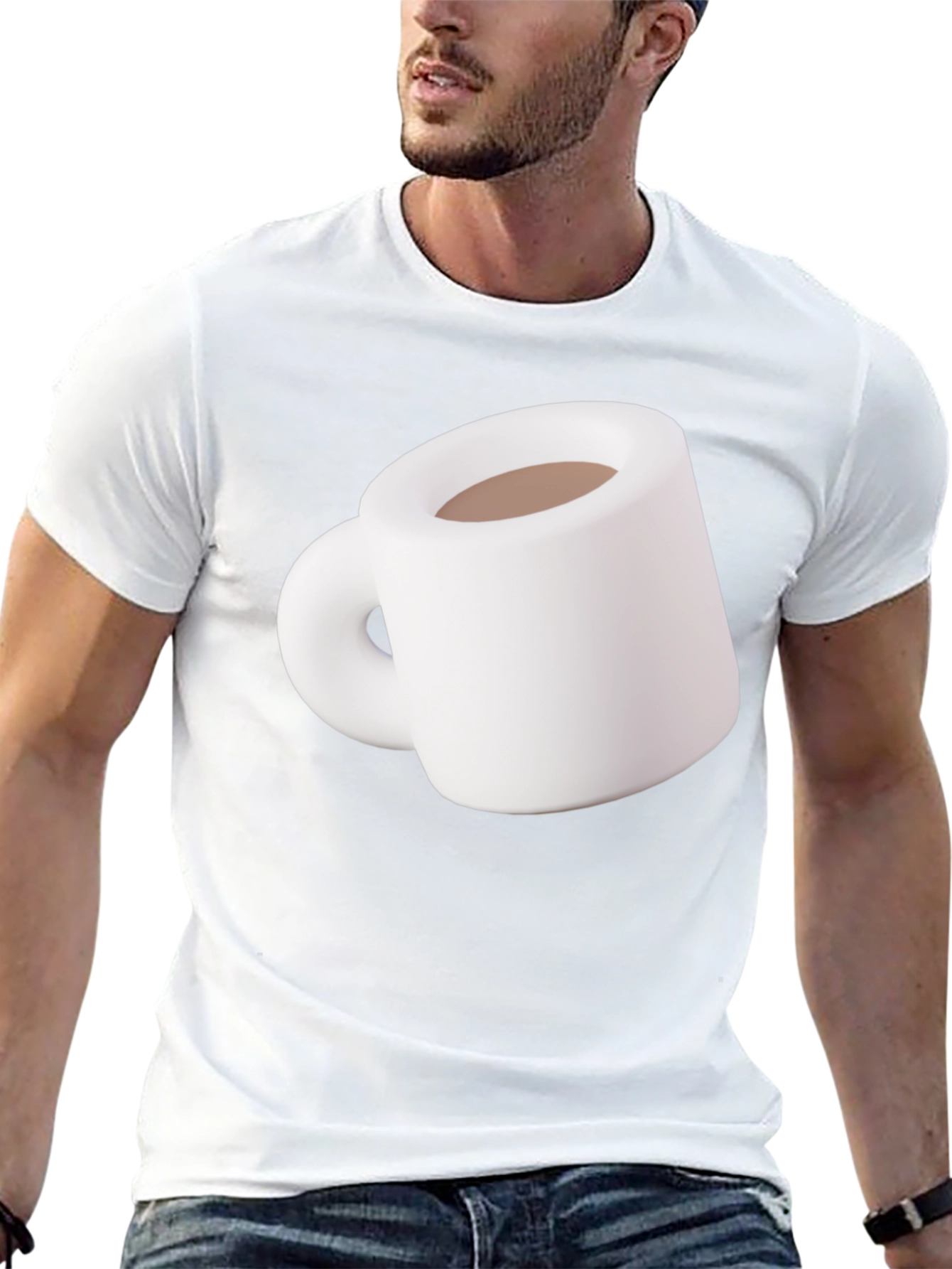Coffee Mug Graphic Tee - Black Cotton T-Shirt