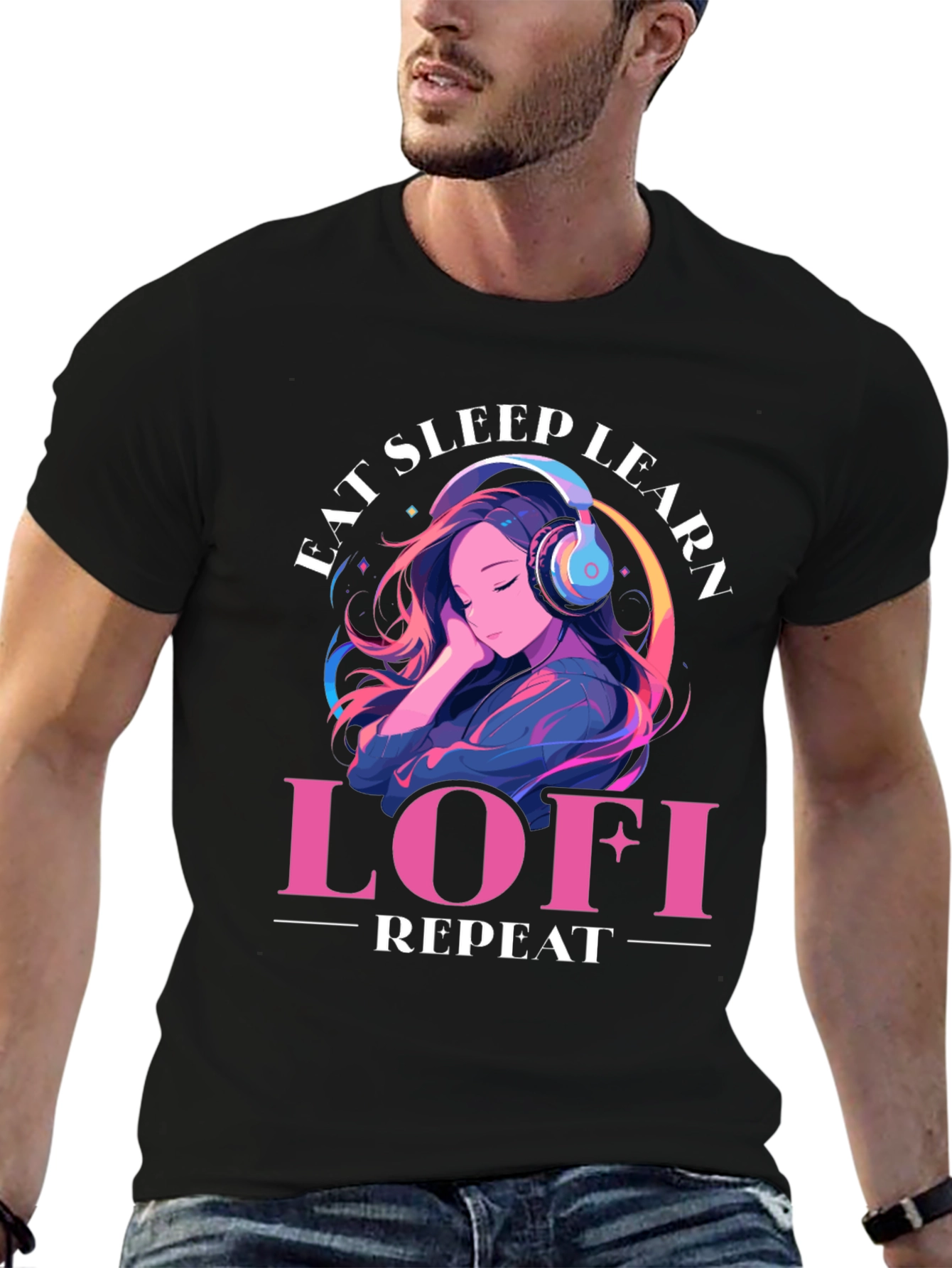 Eat Sleep Learn Lofi Repeat Graphic Tee