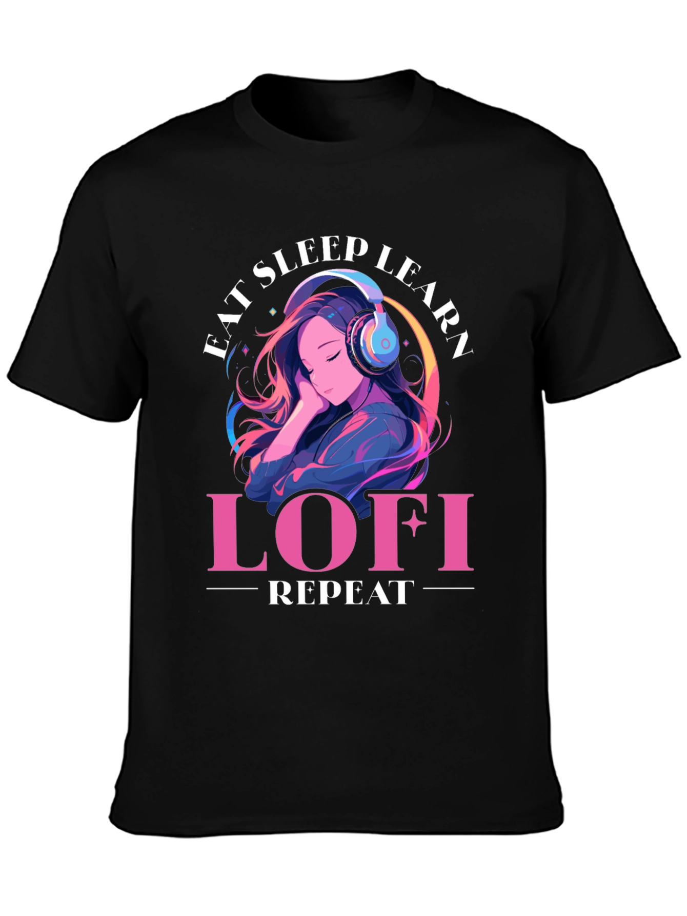 Eat Sleep Learn Lofi Repeat Graphic Tee