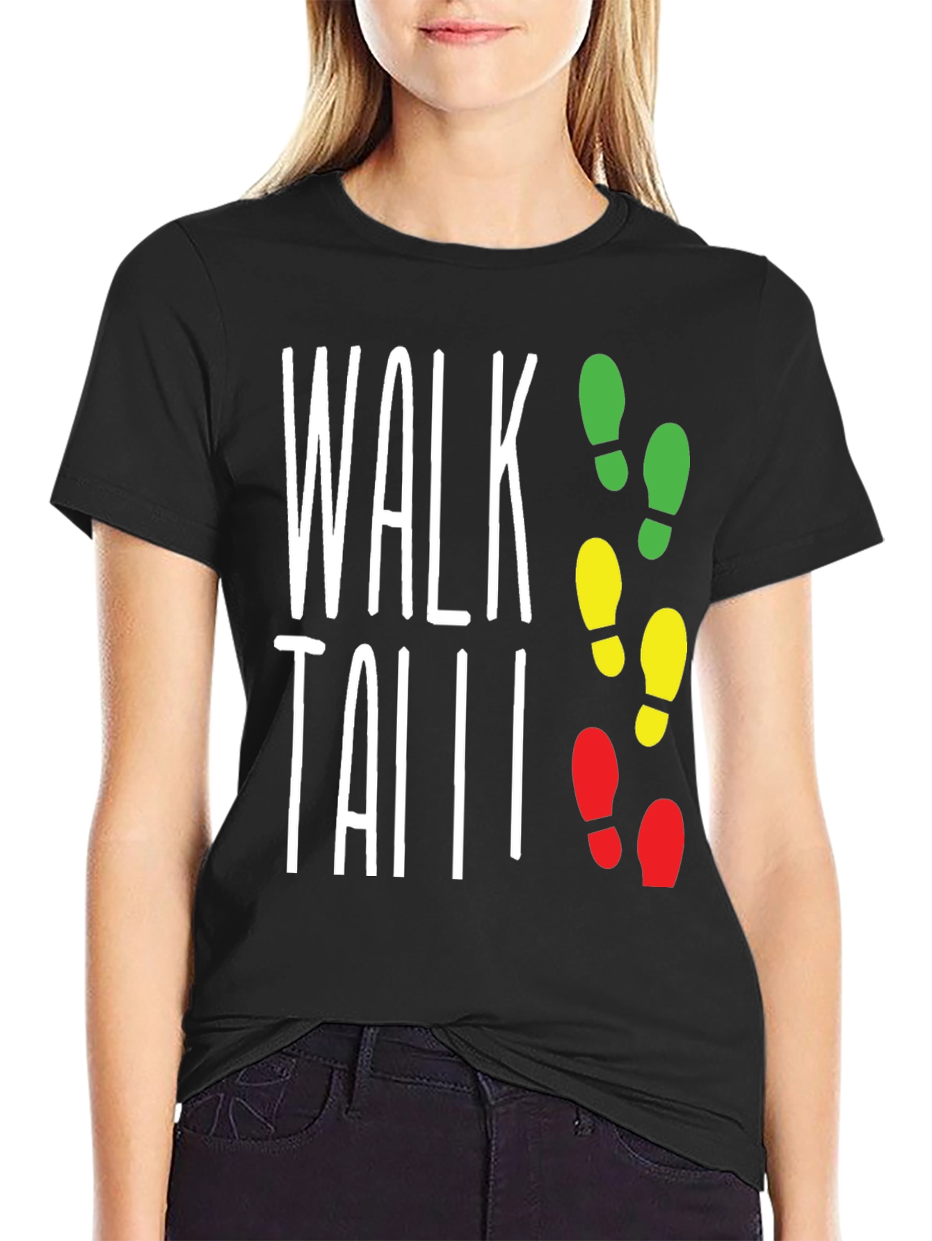 Walk Tall Traffic Light Footprint T-Shirt