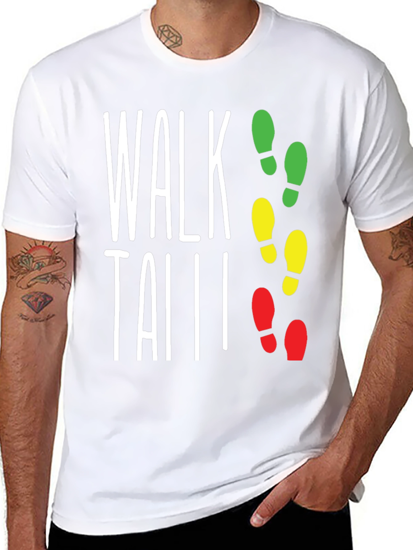 Walk Tall Traffic Light Footprint T-Shirt