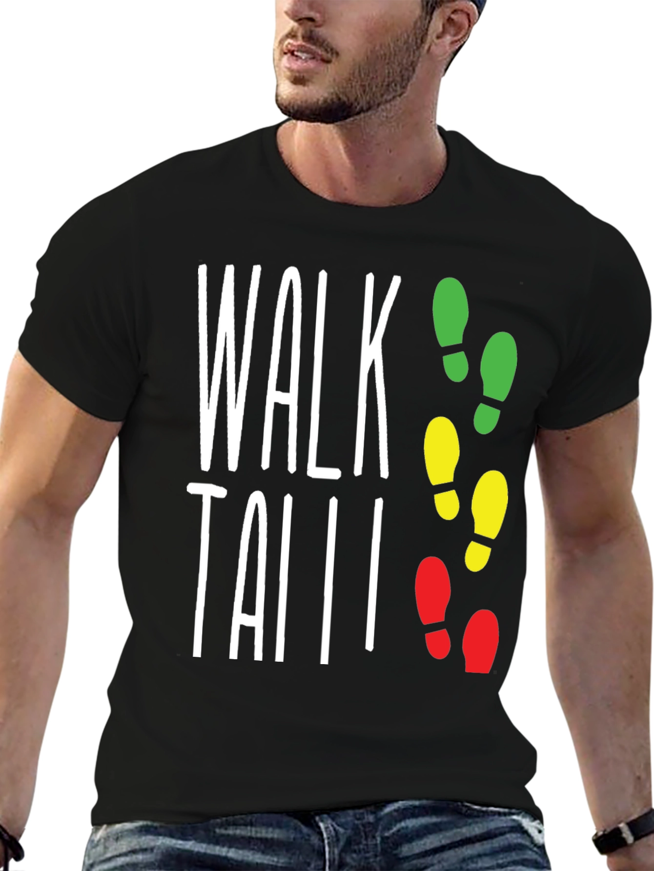 Walk Tall Traffic Light Footprint T-Shirt