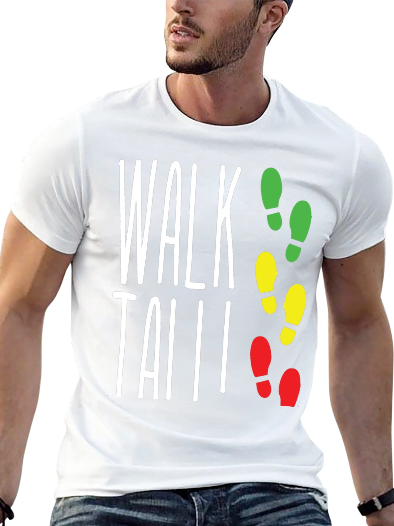 Walk Tall Traffic Light Footprint T-Shirt
