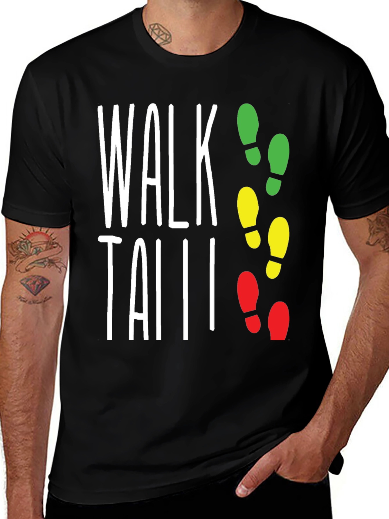 Walk Tall Traffic Light Footprint T-Shirt