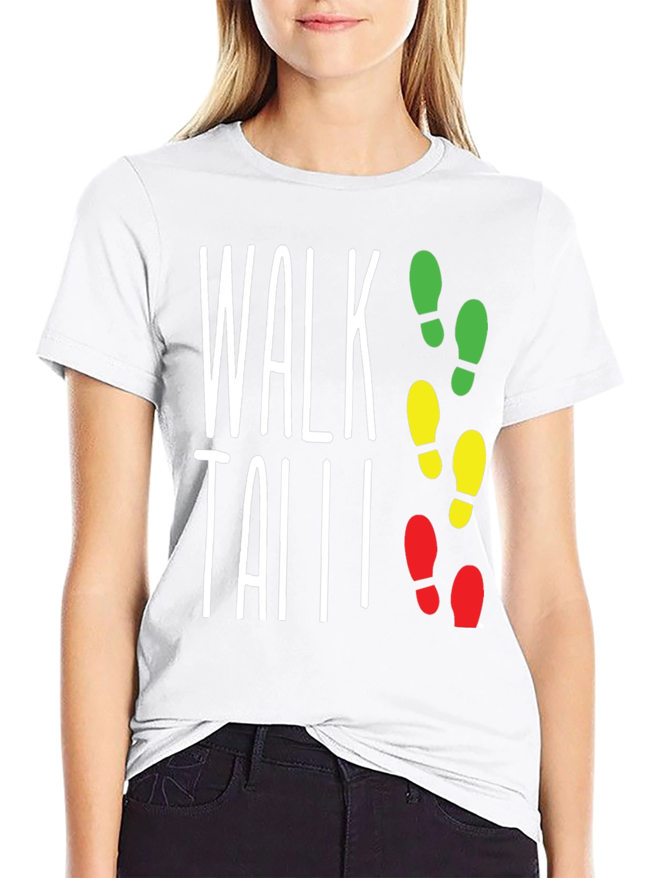 Walk Tall Traffic Light Footprint T-Shirt