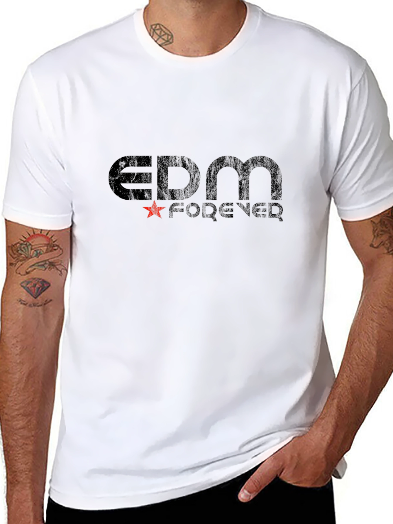 EDM Forever Black Graphic T-Shirt
