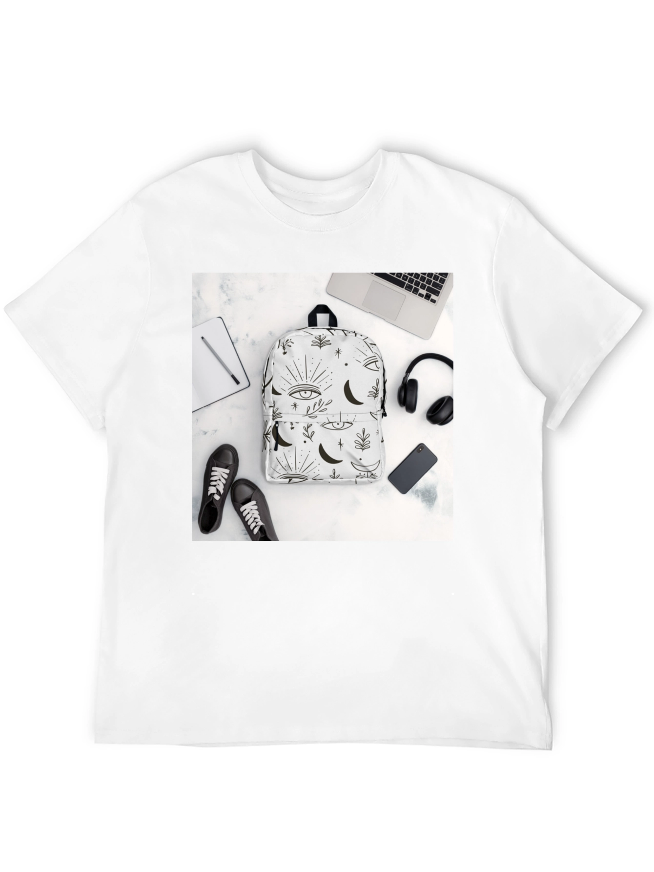 Mystic Moon Backpack on Black Tee