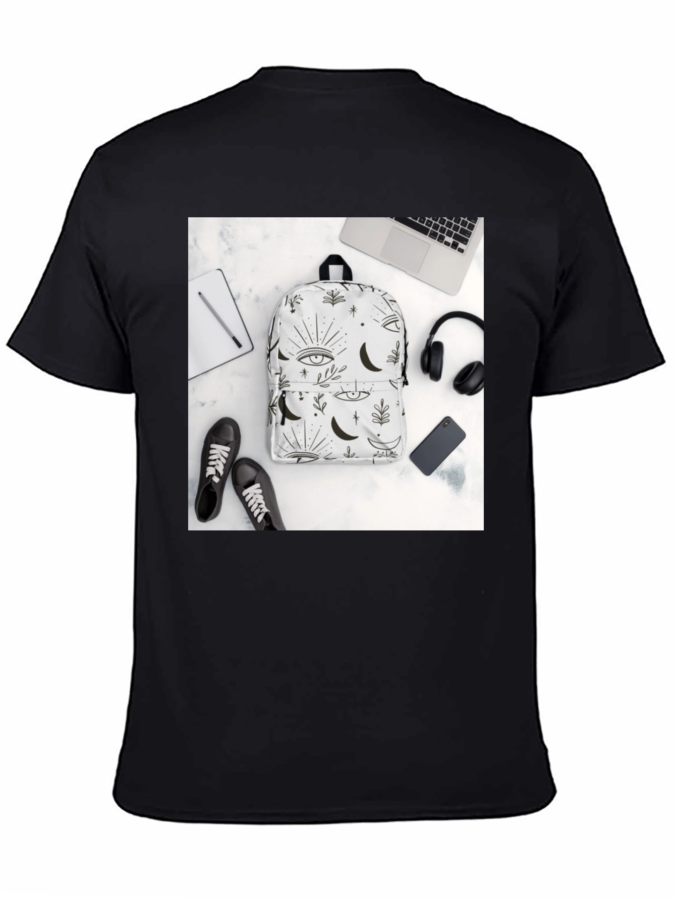Mystic Moon Backpack on Black Tee