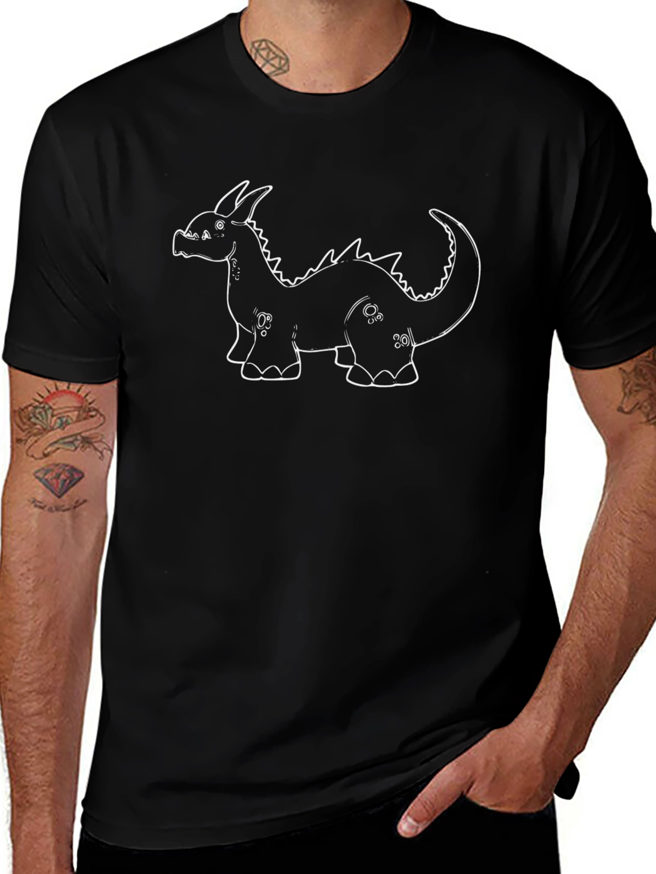 Dragon Cartoon Black T-Shirt