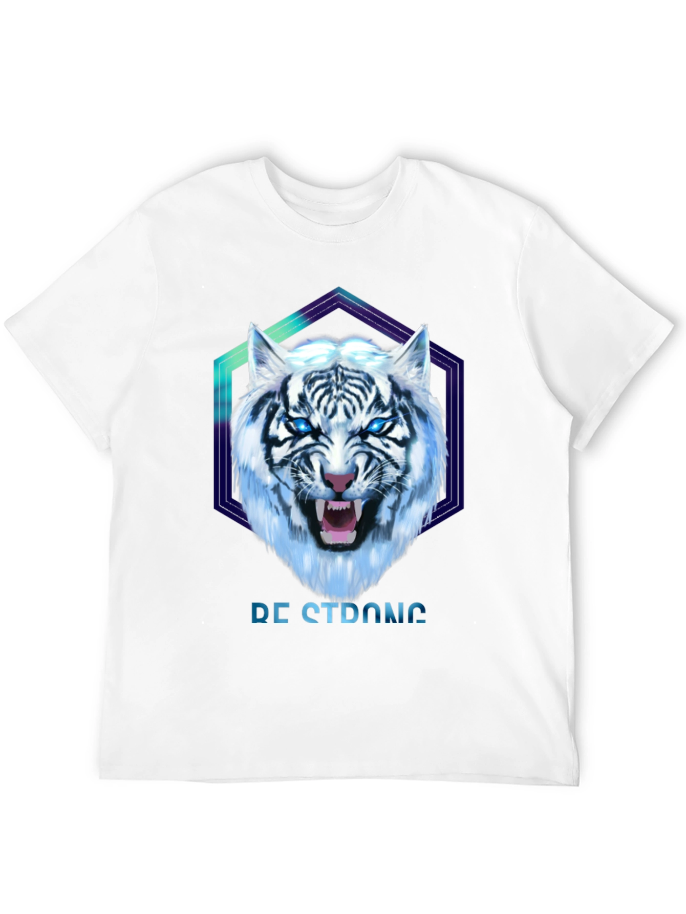 Be Strong White Tiger Graphic T-Shirt