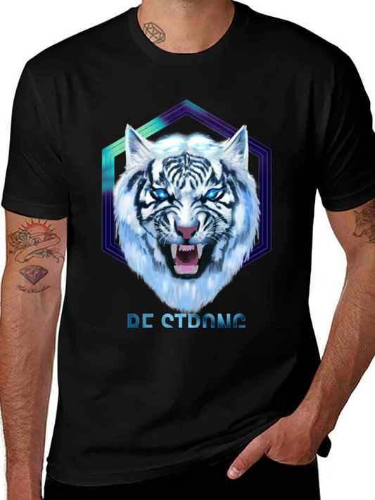 Be Strong White Tiger Graphic T-Shirt