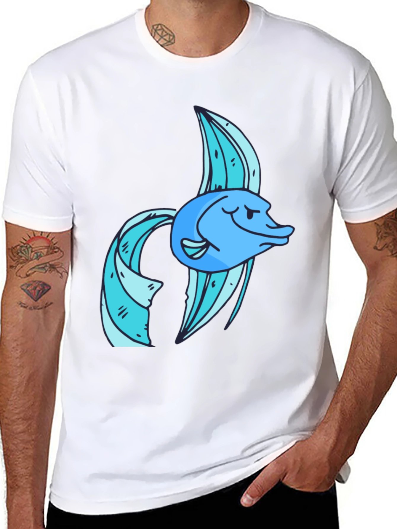 Cool Fish Graphic Tee - Soft Cotton Blend