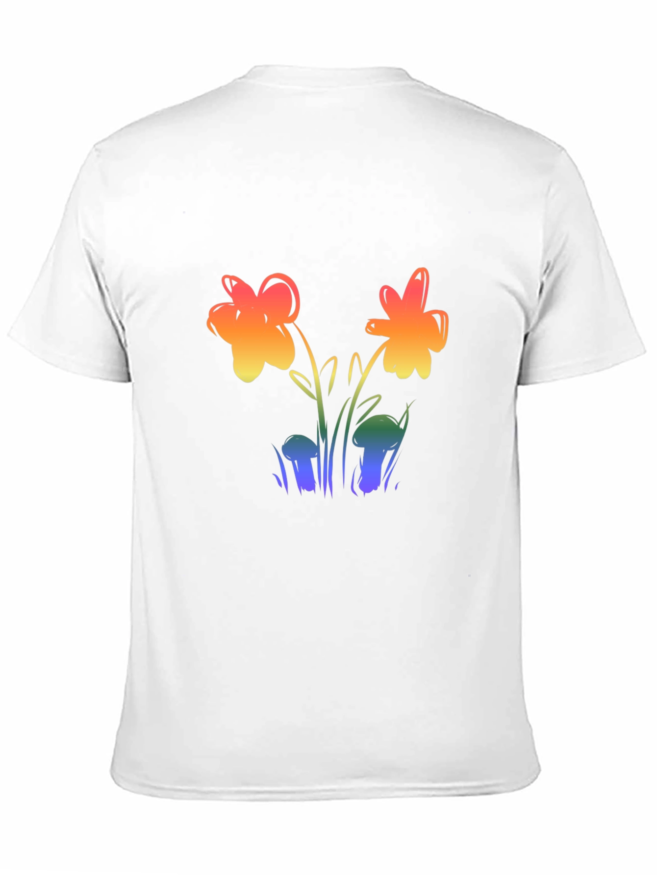 Rainbow Flower Graphic Black Tee