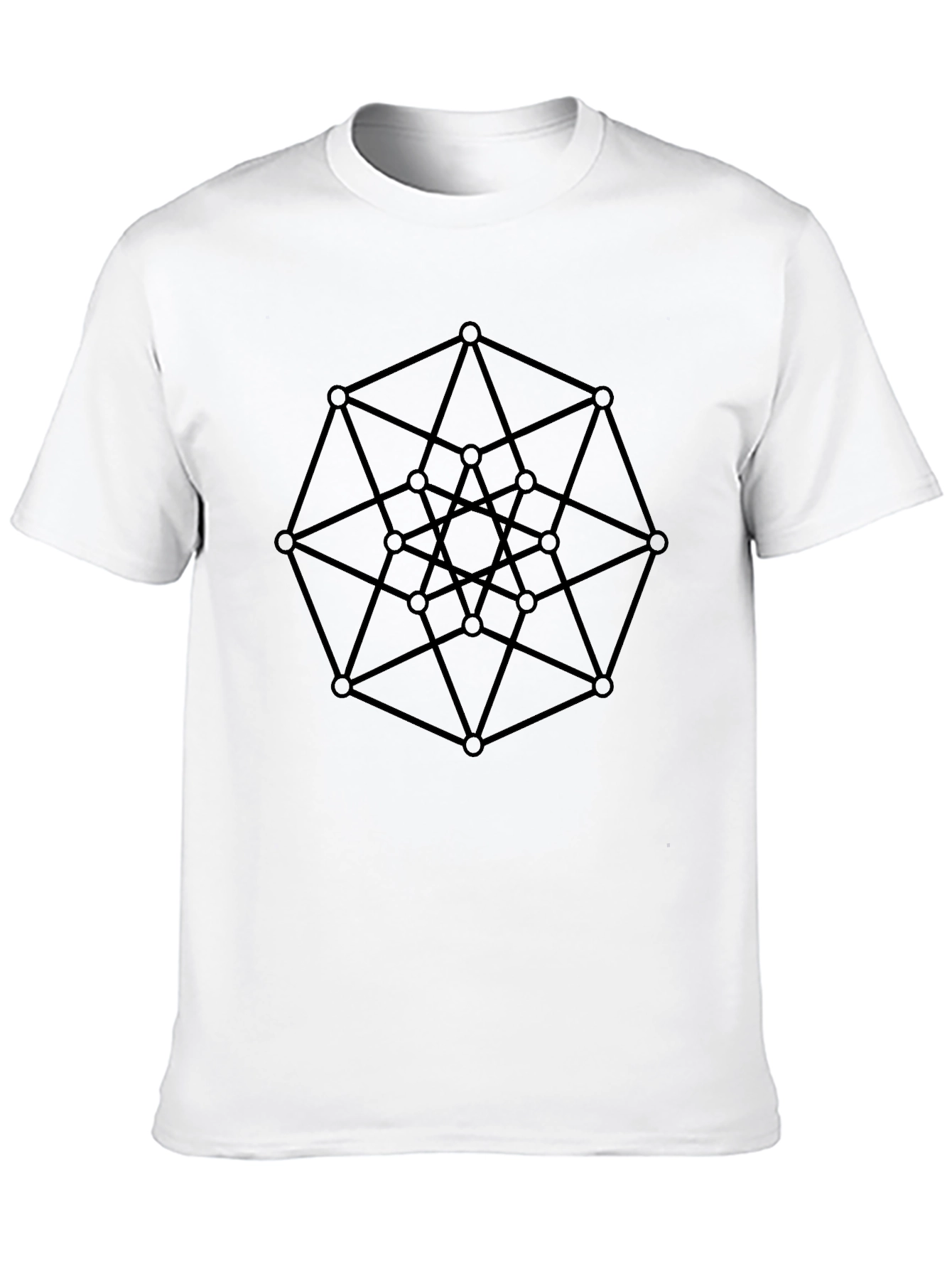 Geometric Tesseract Black T-Shirt