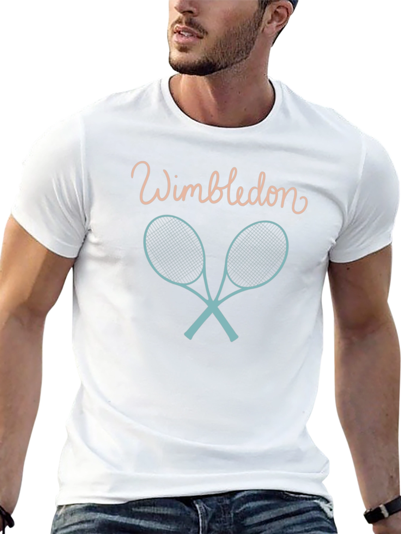 Wimbledon Tennis Racket Graphic T-Shirt