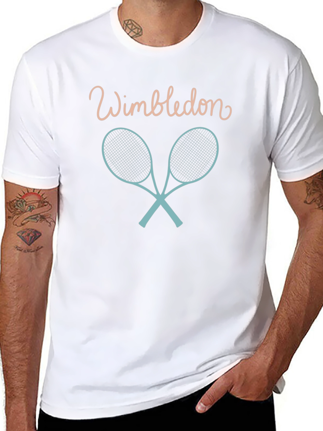 Wimbledon Tennis Racket Graphic T-Shirt