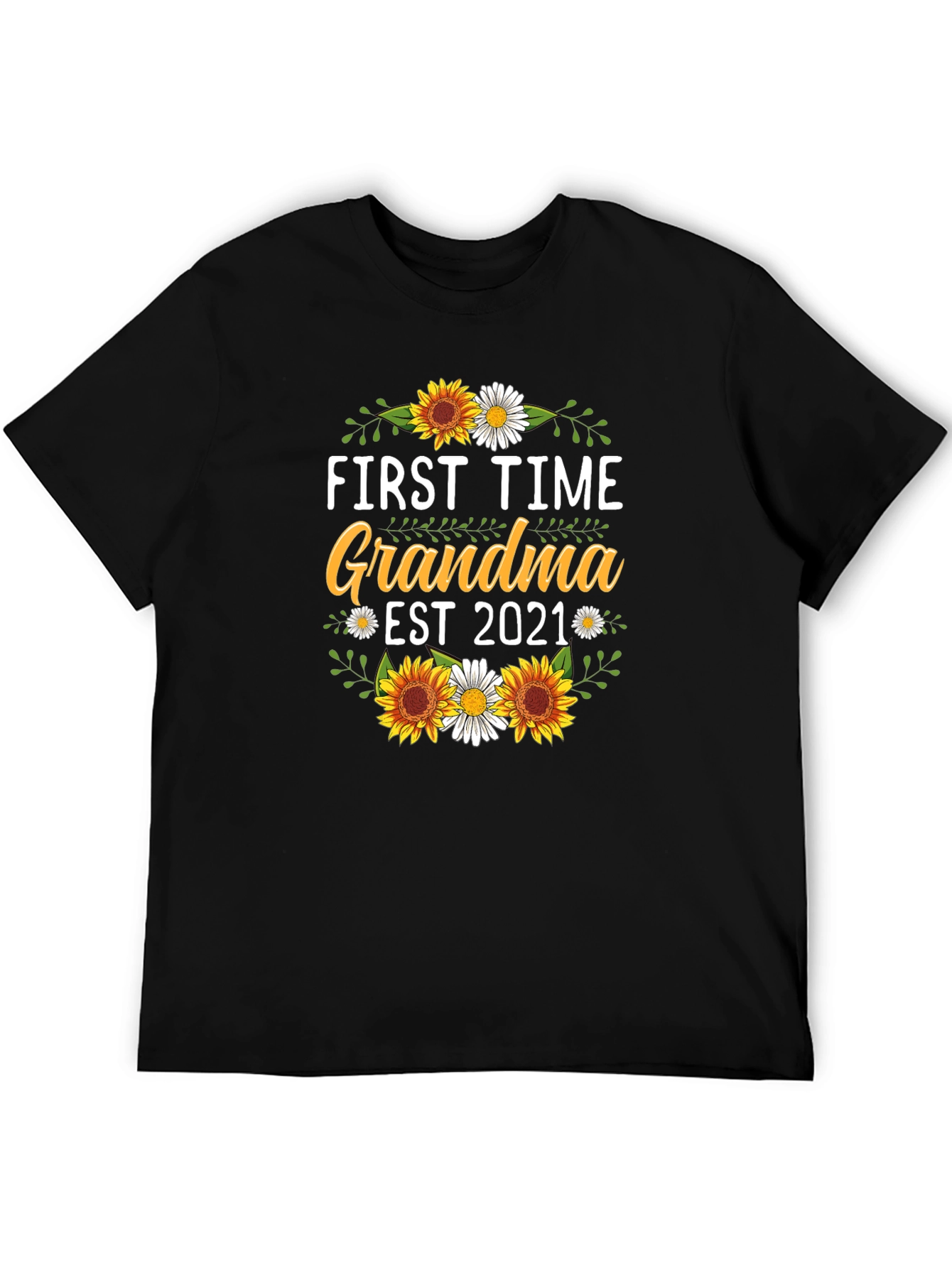 First Time Grandma Est 2021 Floral T-Shirt