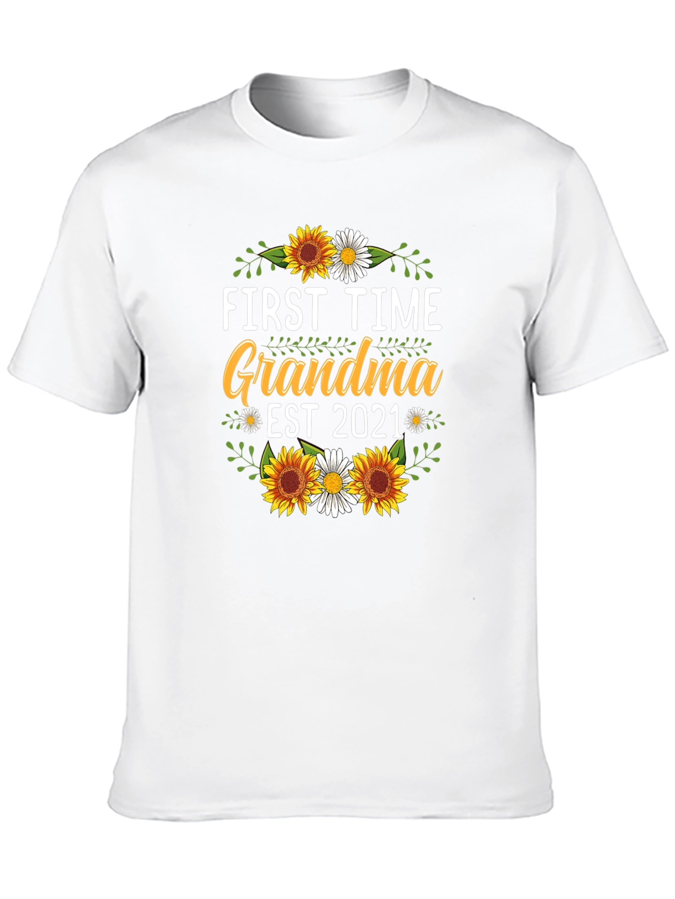 First Time Grandma Est 2021 Floral T-Shirt