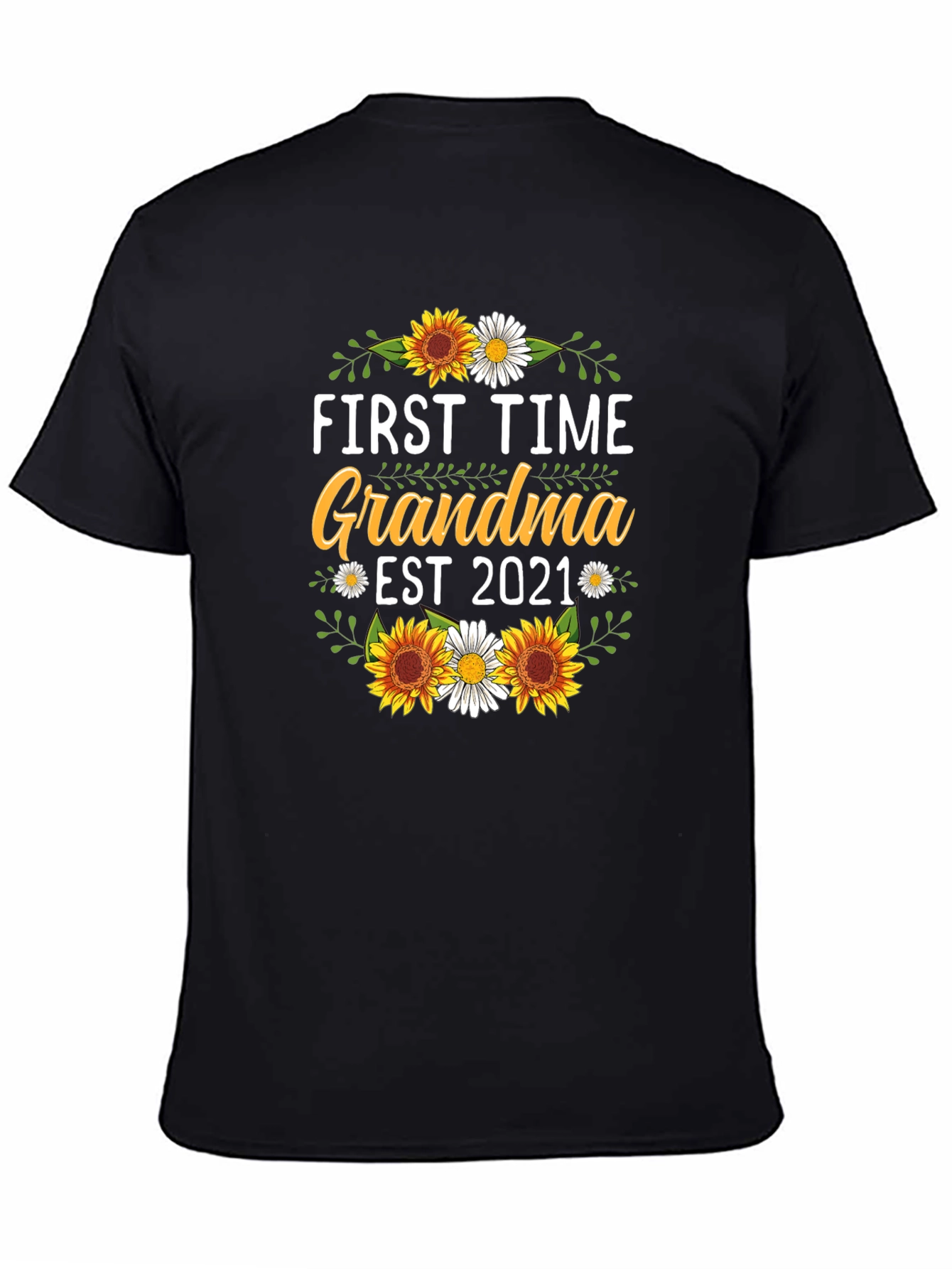 First Time Grandma Est 2021 Floral T-Shirt