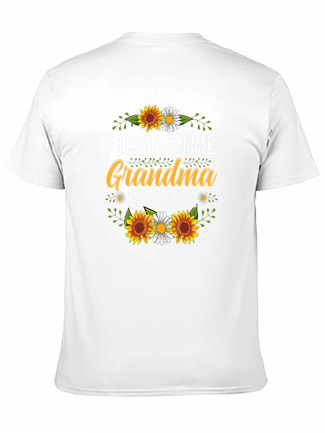 First Time Grandma Est 2021 Floral T-Shirt