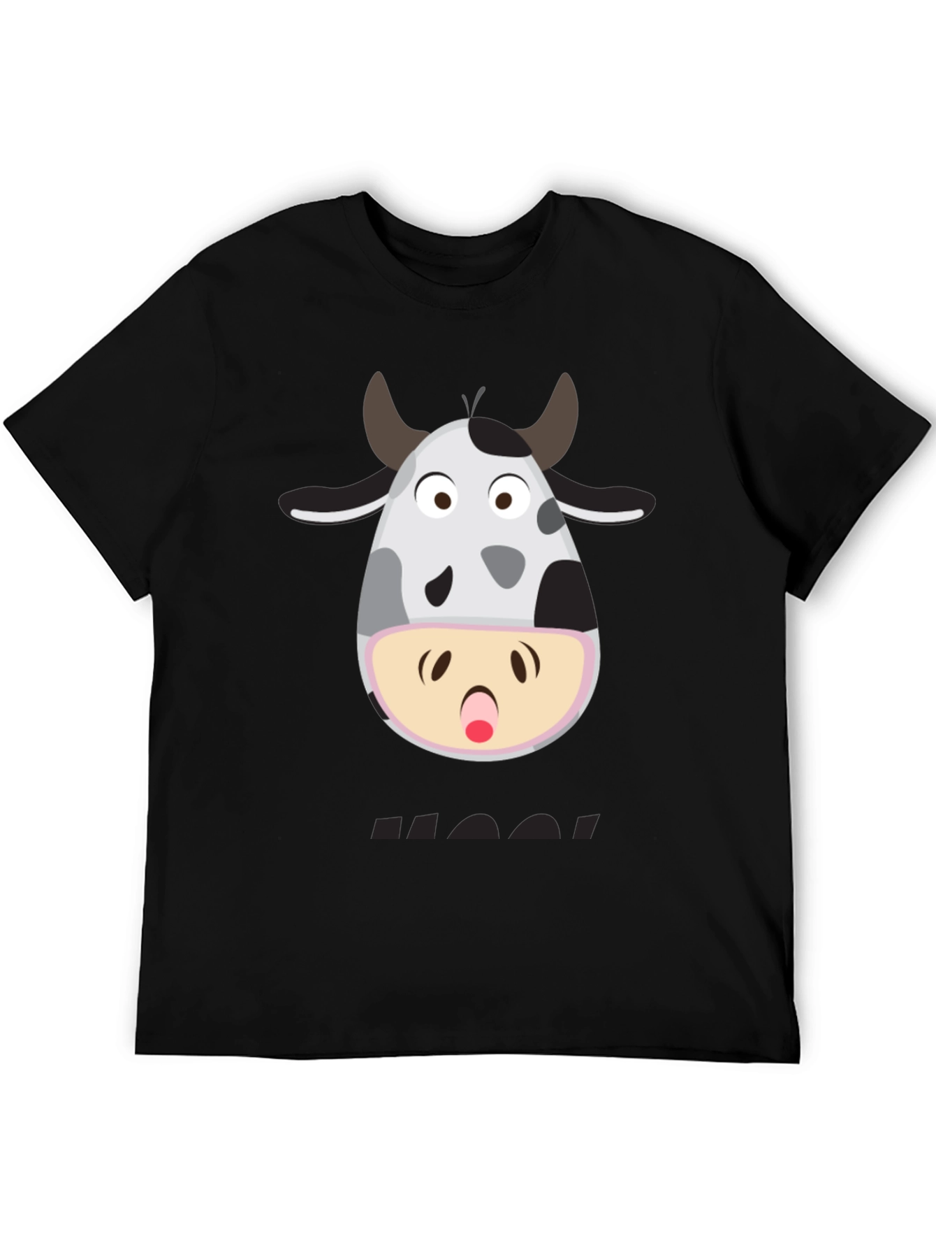 Funny Cow Moo! T-Shirt - Black Graphic Tee