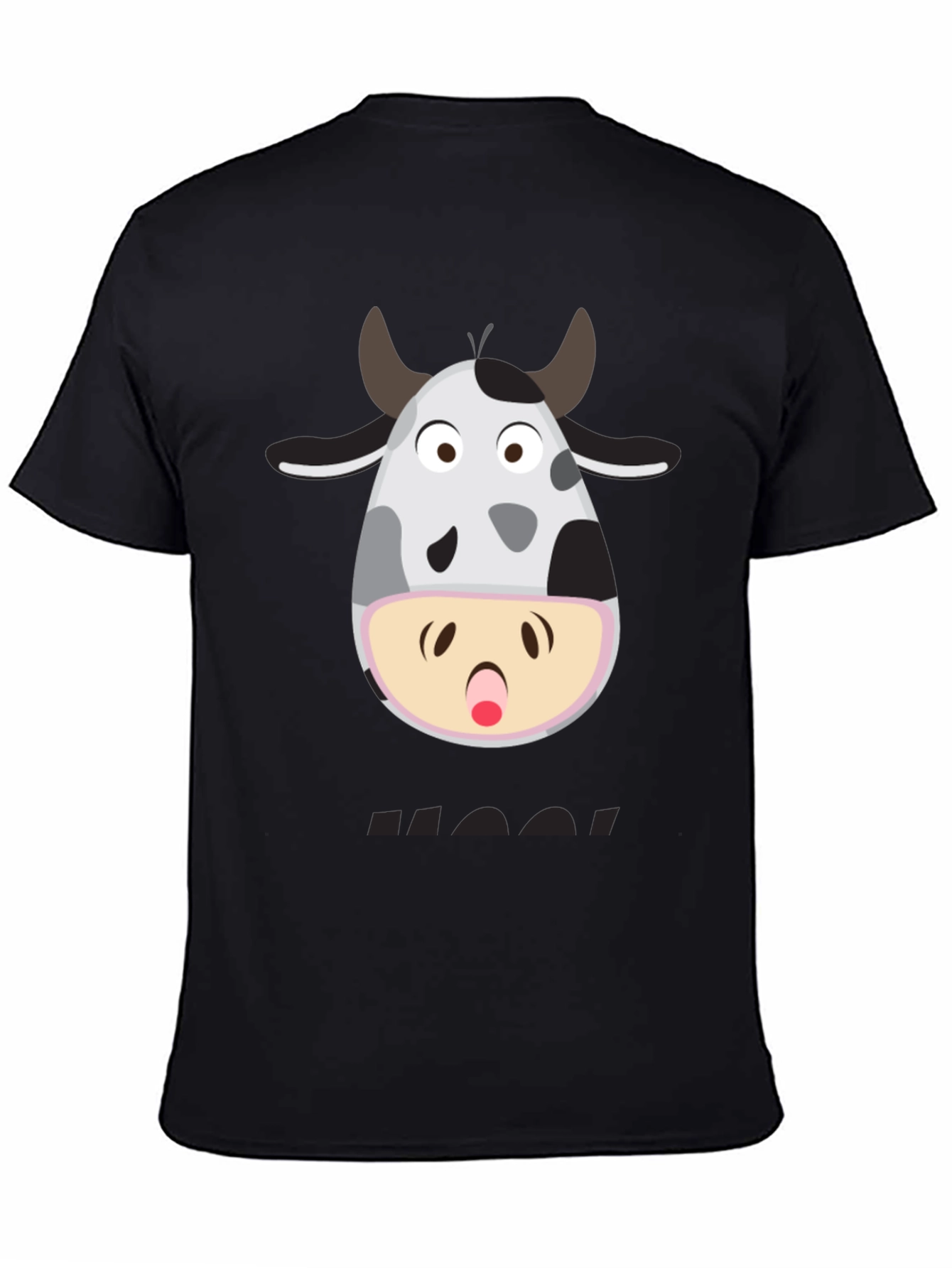 Funny Cow Moo! T-Shirt - Black Graphic Tee
