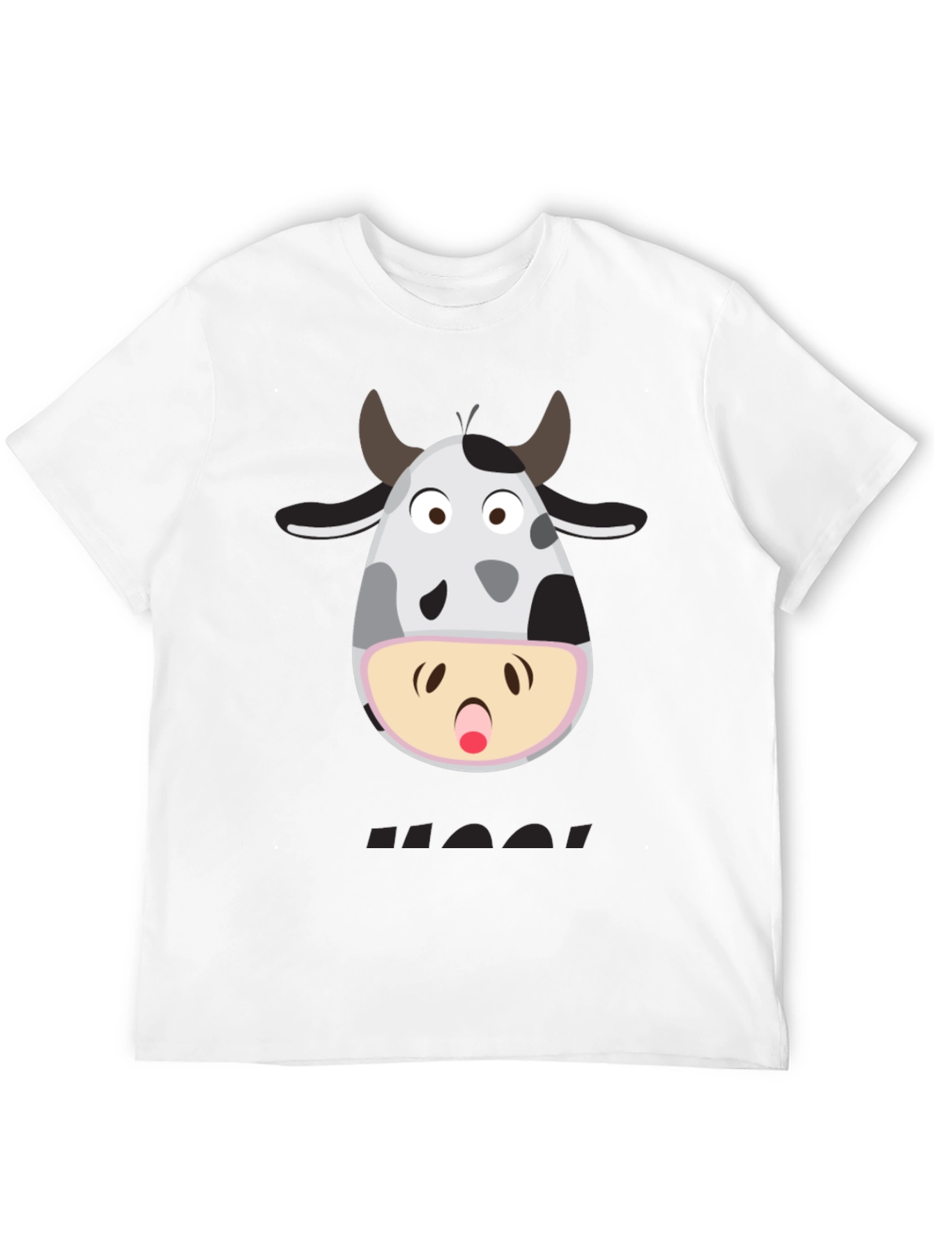 Funny Cow Moo! T-Shirt - Black Graphic Tee