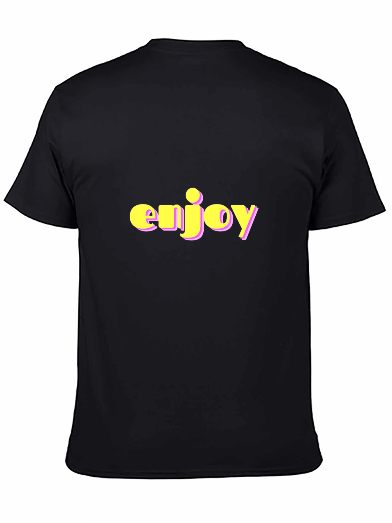 Enjoy Black T-Shirt with Bold Lettering