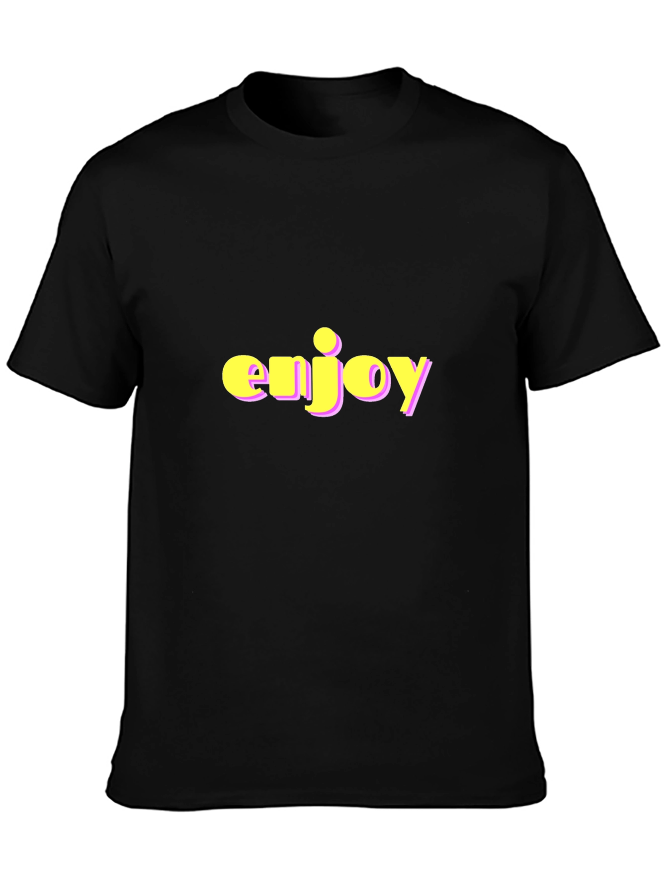 Enjoy Black T-Shirt with Bold Lettering