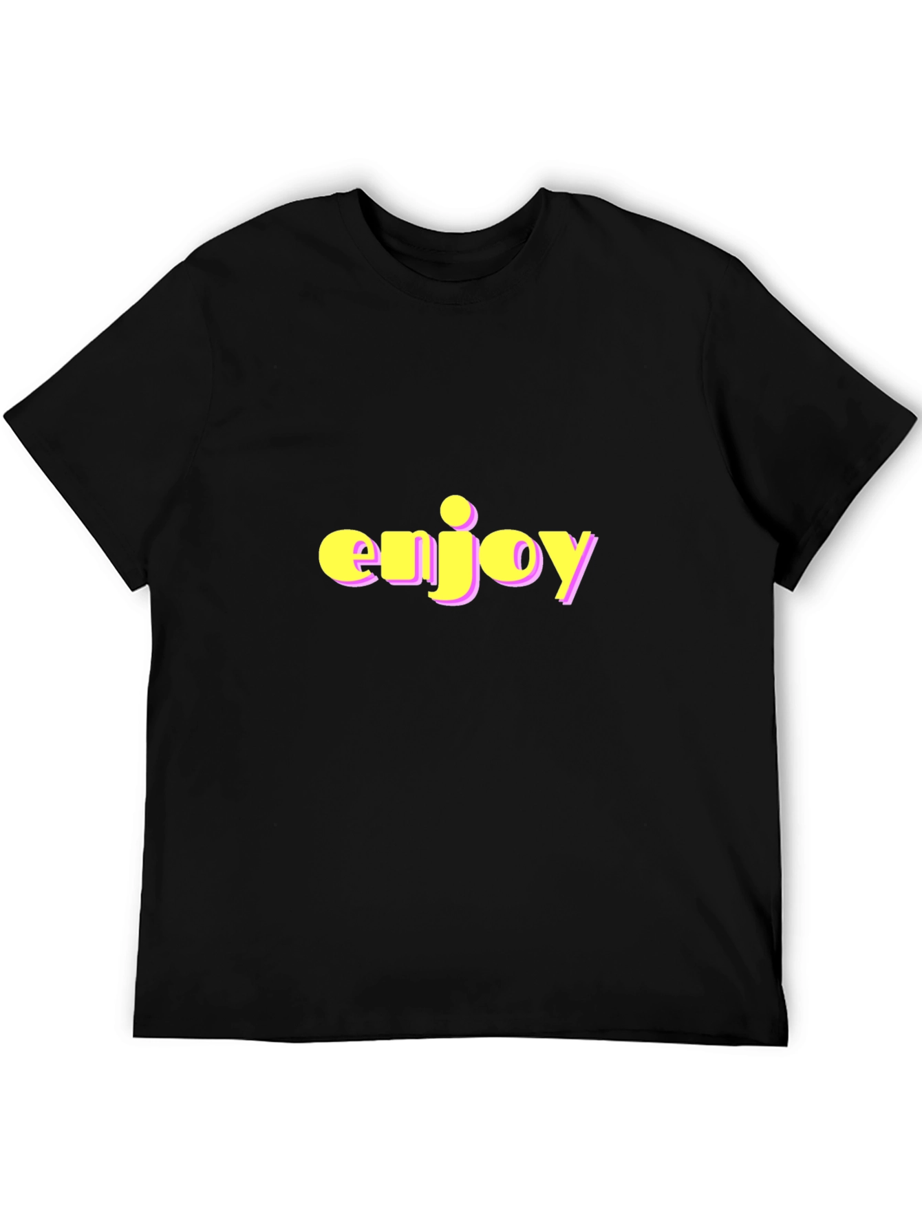 Enjoy Black T-Shirt with Bold Lettering