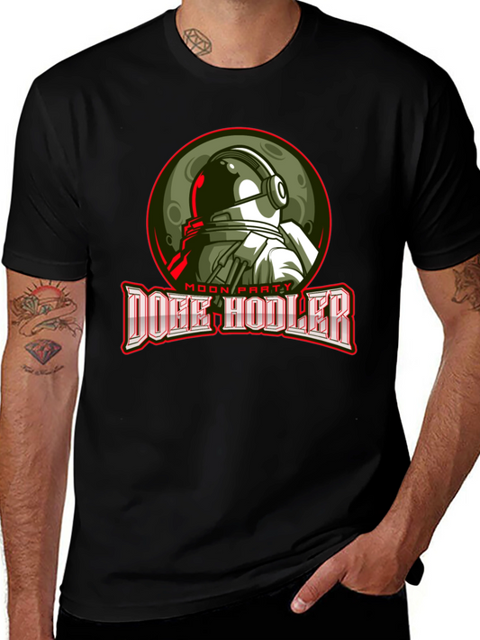 Doge Hodler Moon Party Black T-Shirt