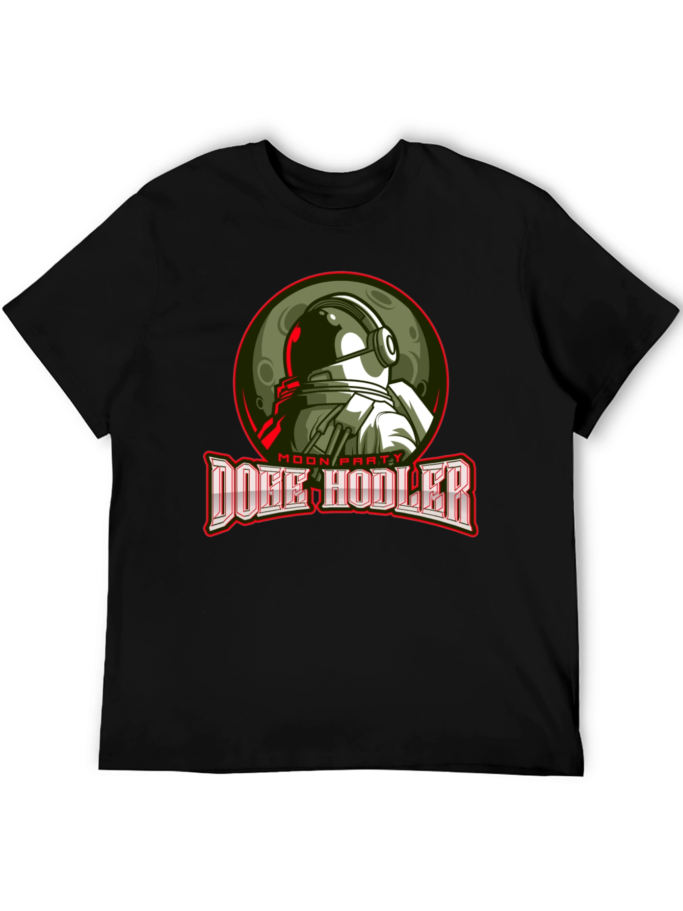 Doge Hodler Moon Party Black T-Shirt