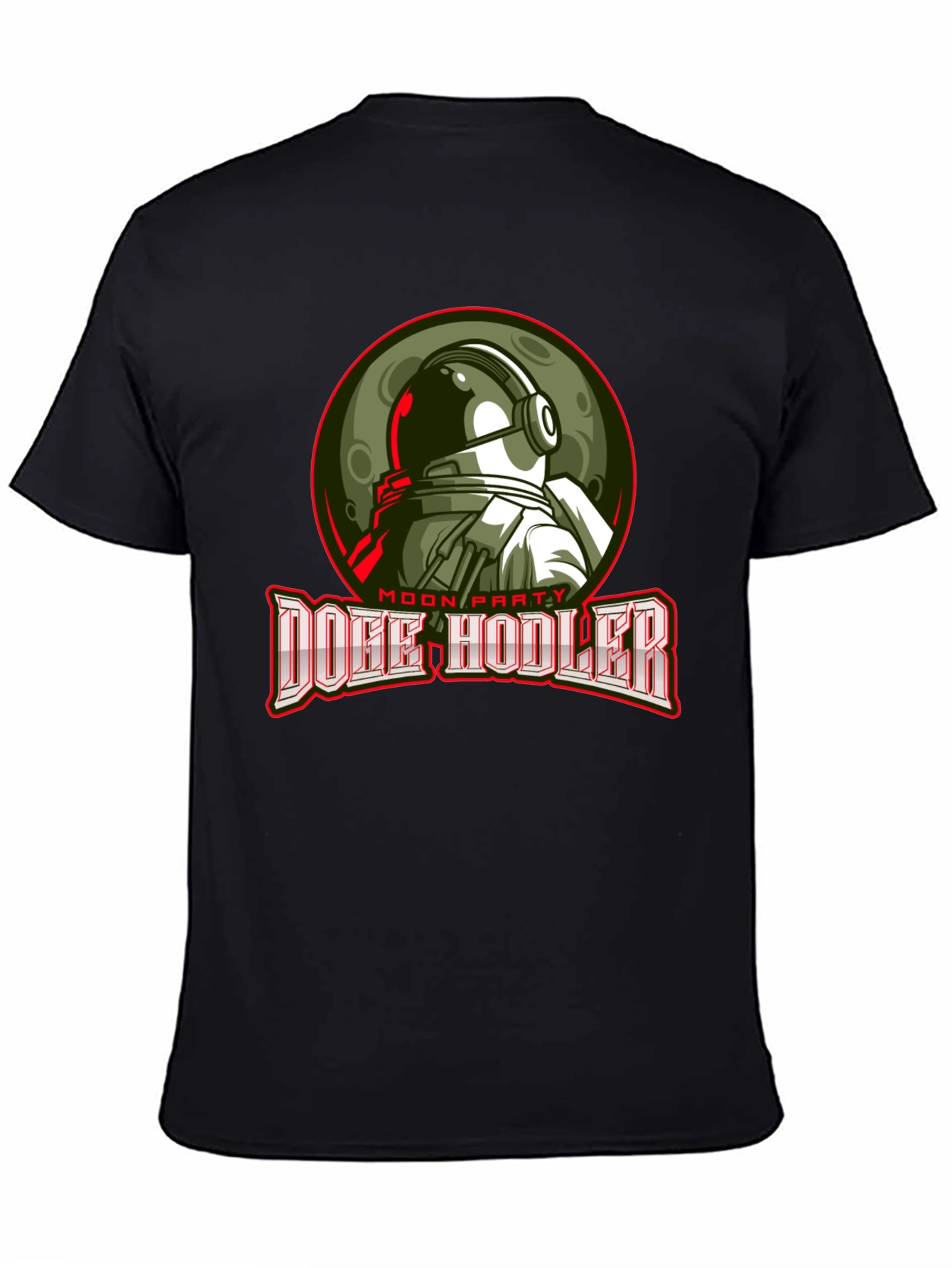 Doge Hodler Moon Party Black T-Shirt