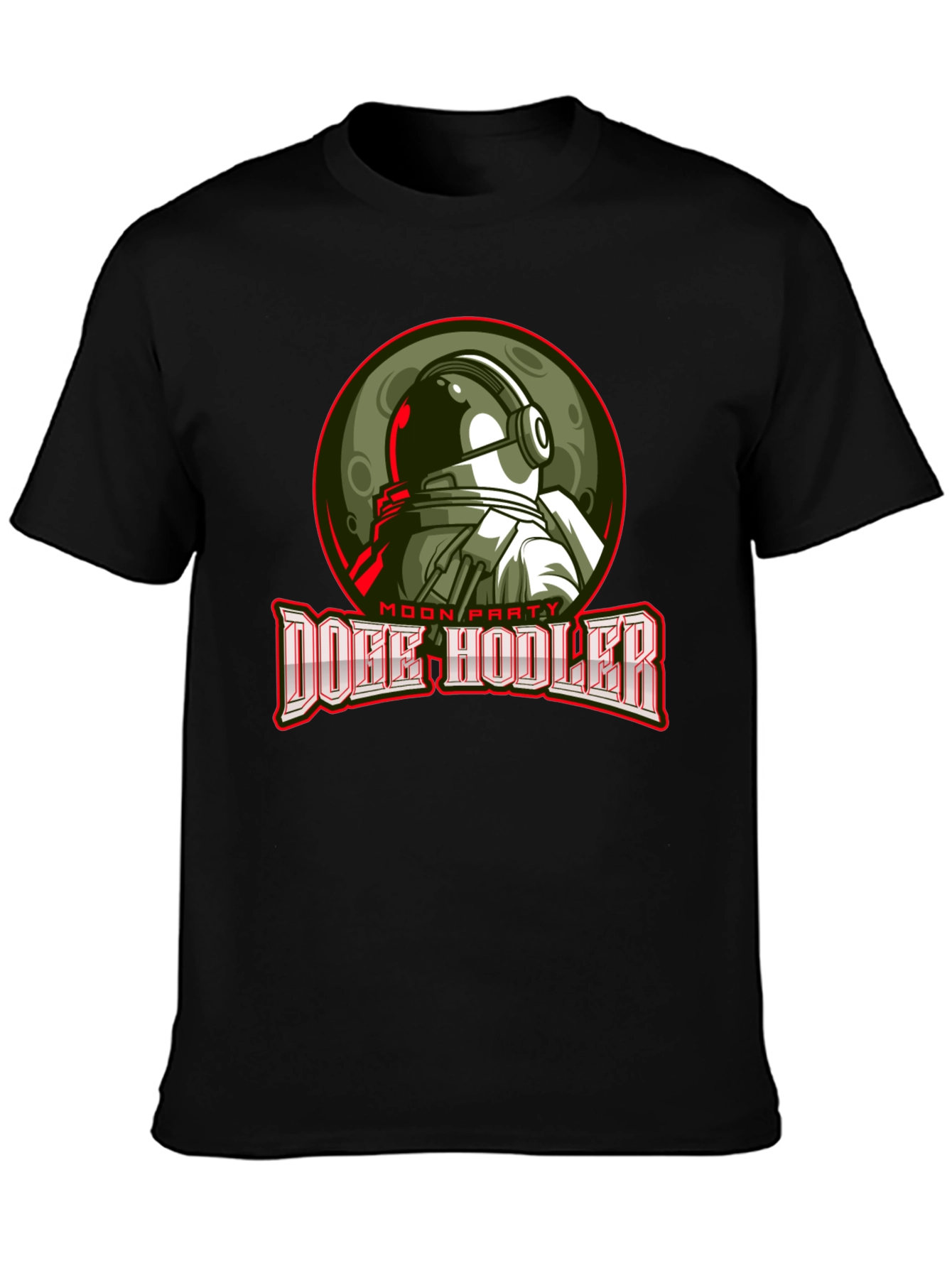 Doge Hodler Moon Party Black T-Shirt