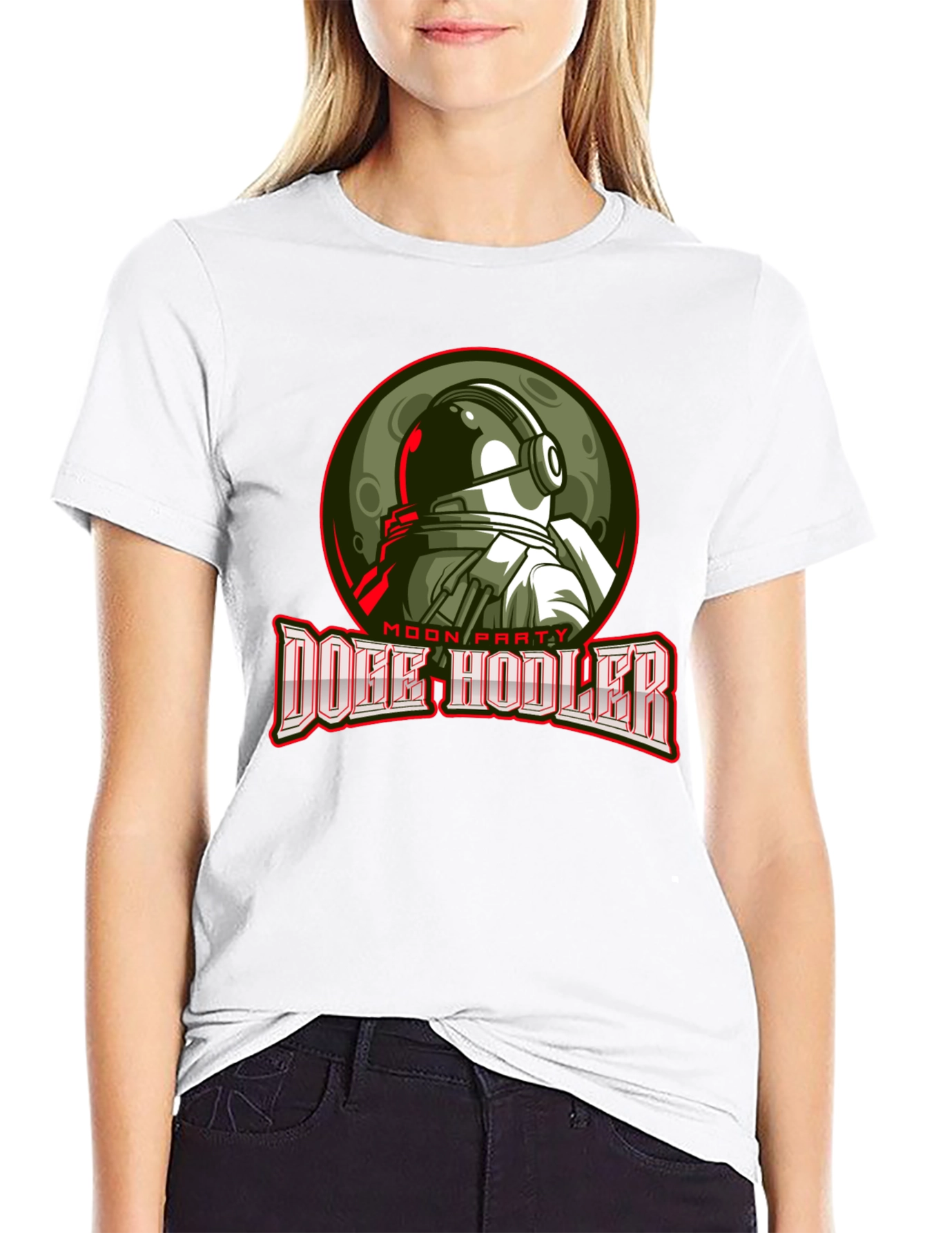 Doge Hodler Moon Party Black T-Shirt