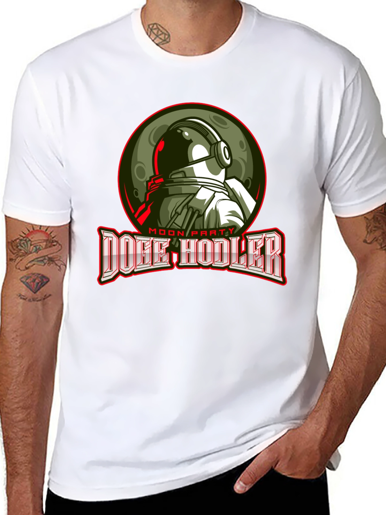 Doge Hodler Moon Party Black T-Shirt