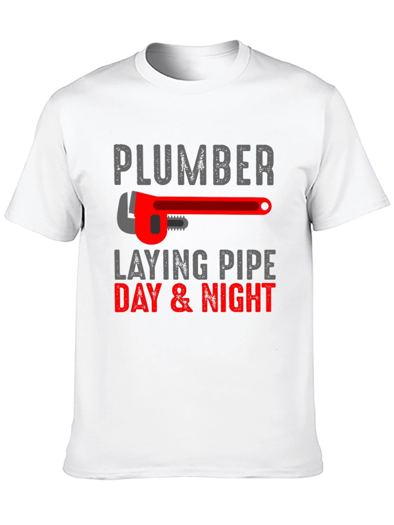 Plumber Laying Pipe Day & Night Graphic T-Shirt