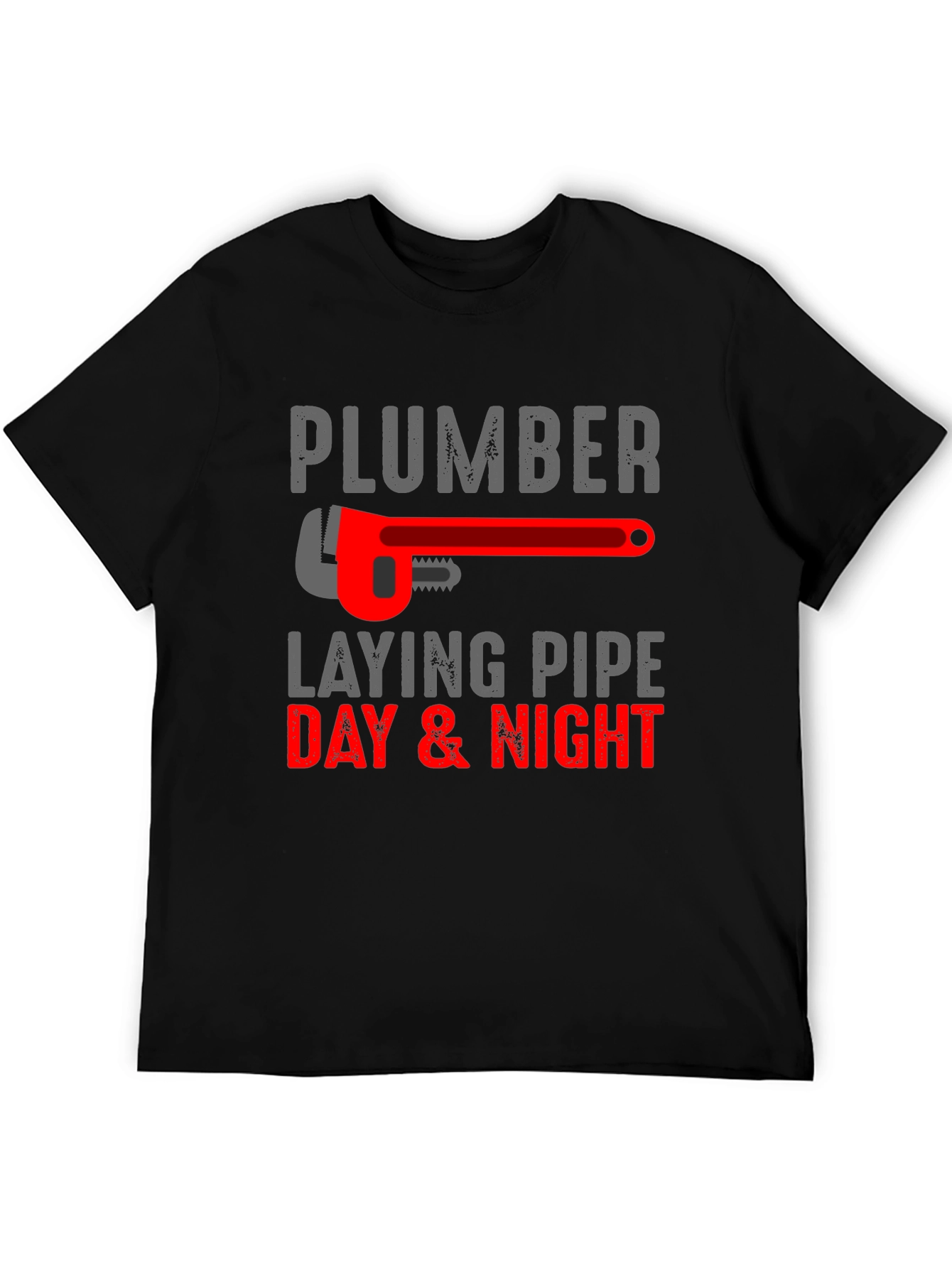 Plumber Laying Pipe Day & Night Graphic T-Shirt
