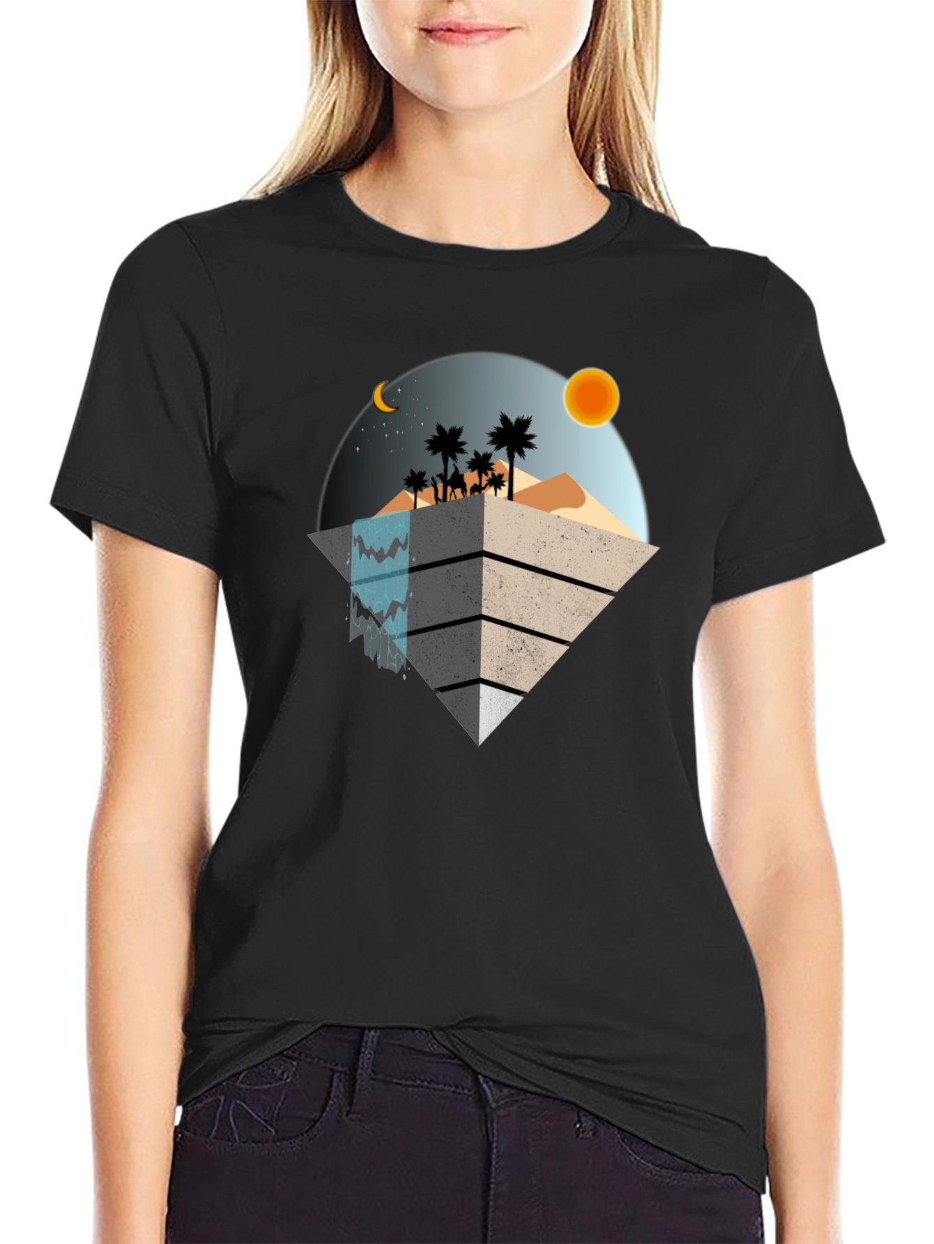 Geometric Desert Scene T-Shirt