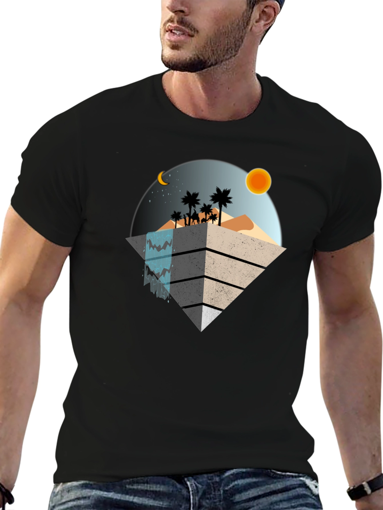 Geometric Desert Scene T-Shirt