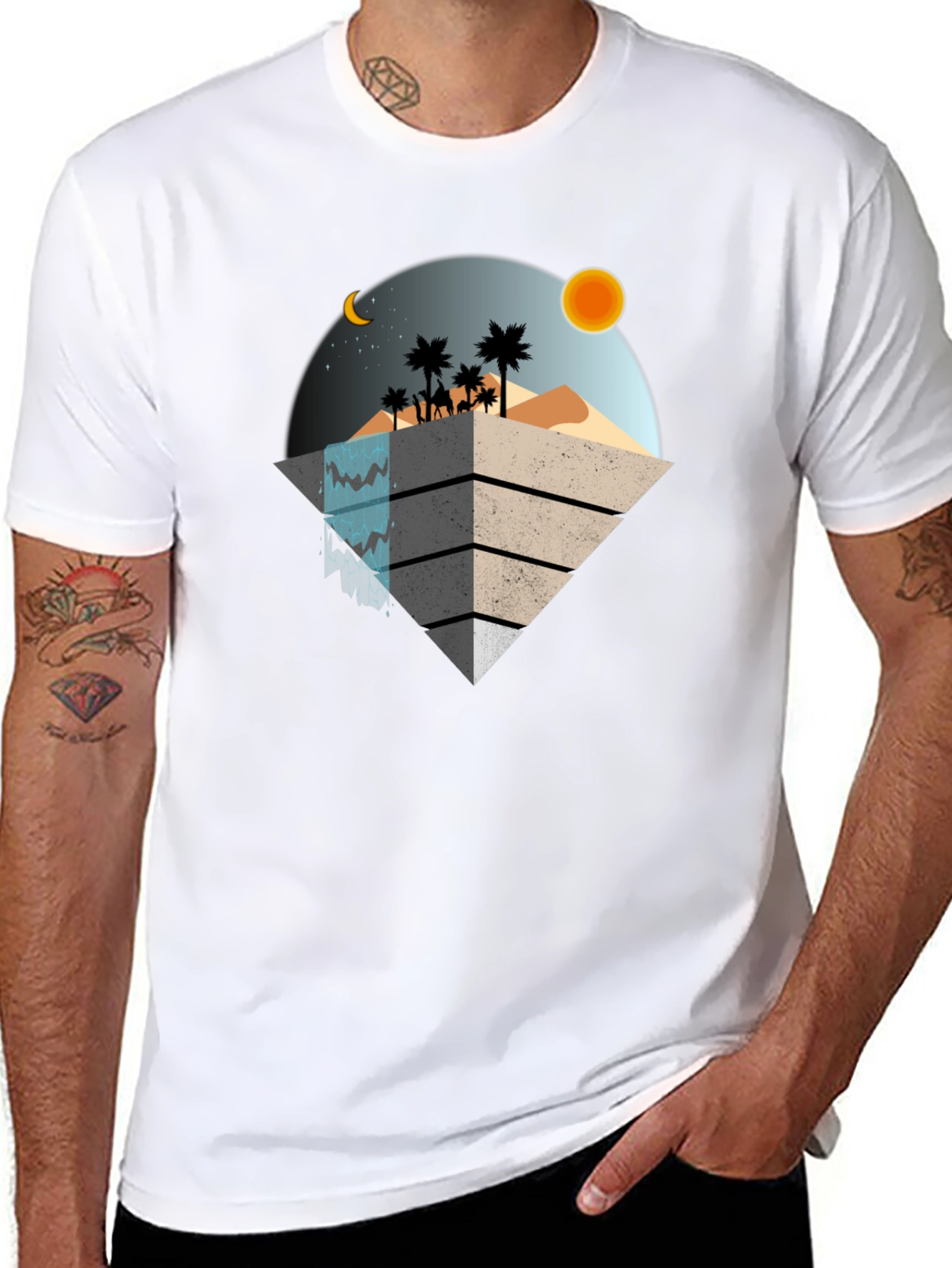 Geometric Desert Scene T-Shirt