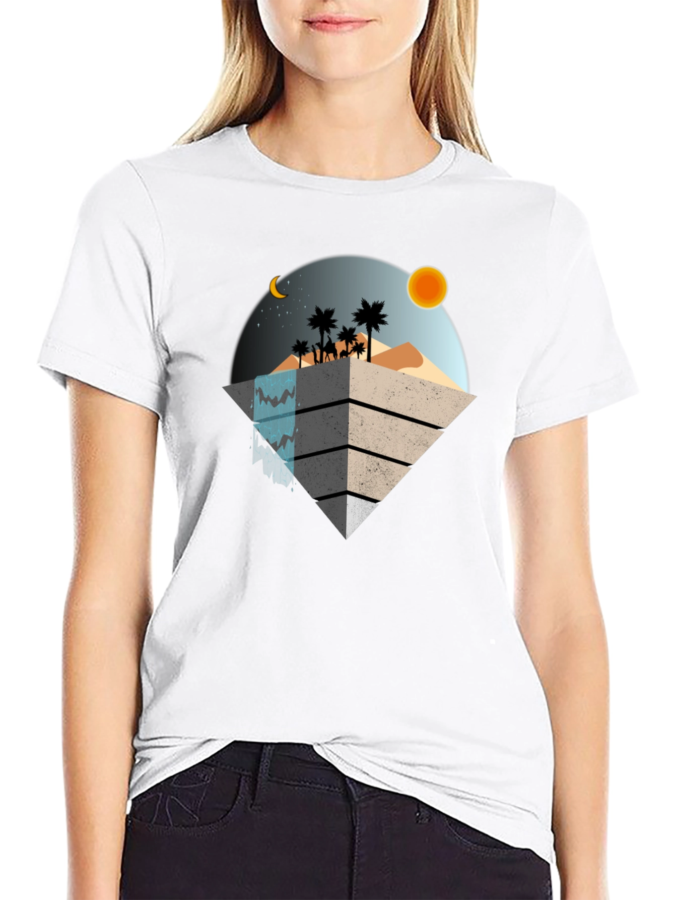 Geometric Desert Scene T-Shirt