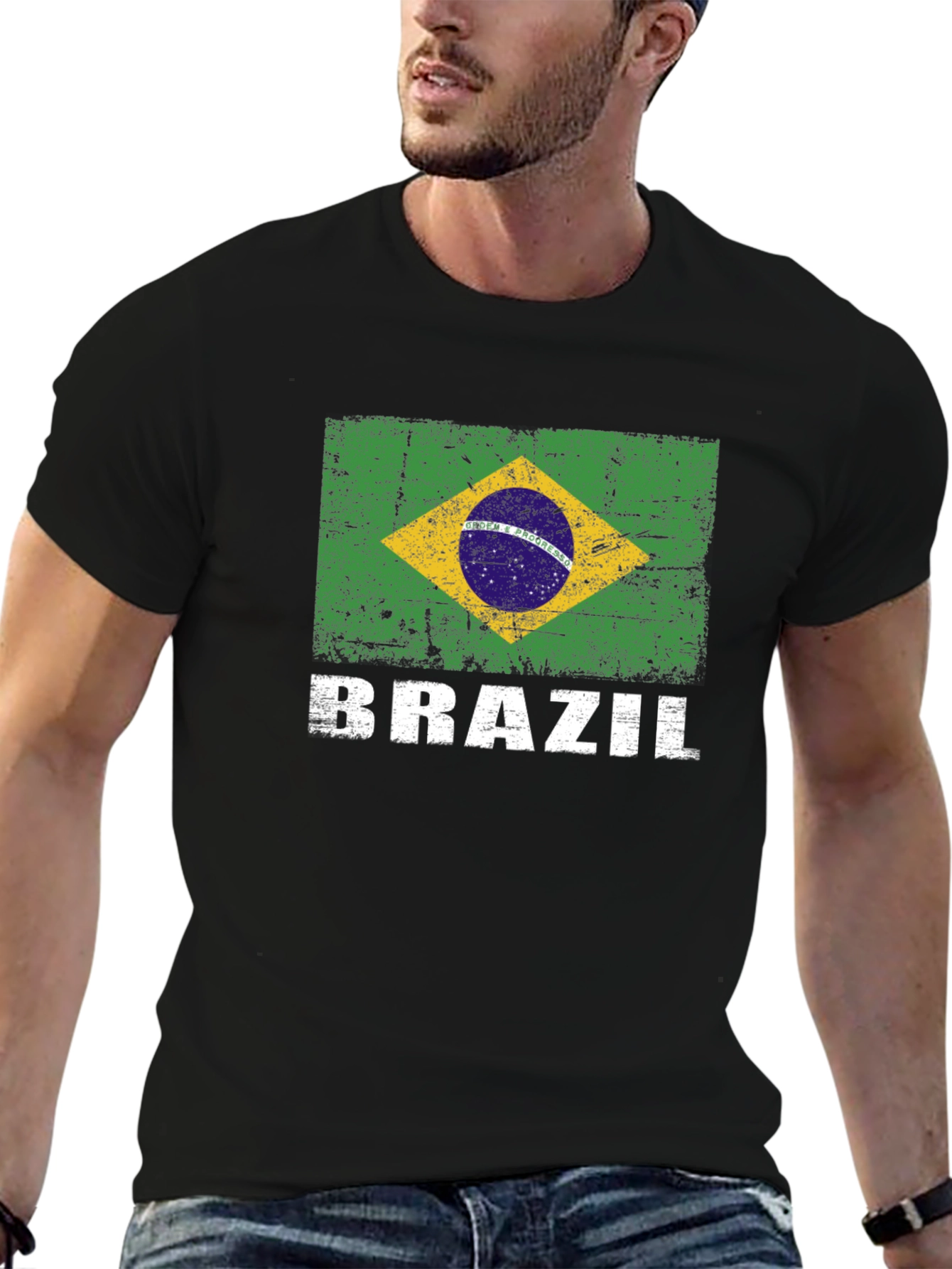 Brazil Flag Graphic Print T-Shirt