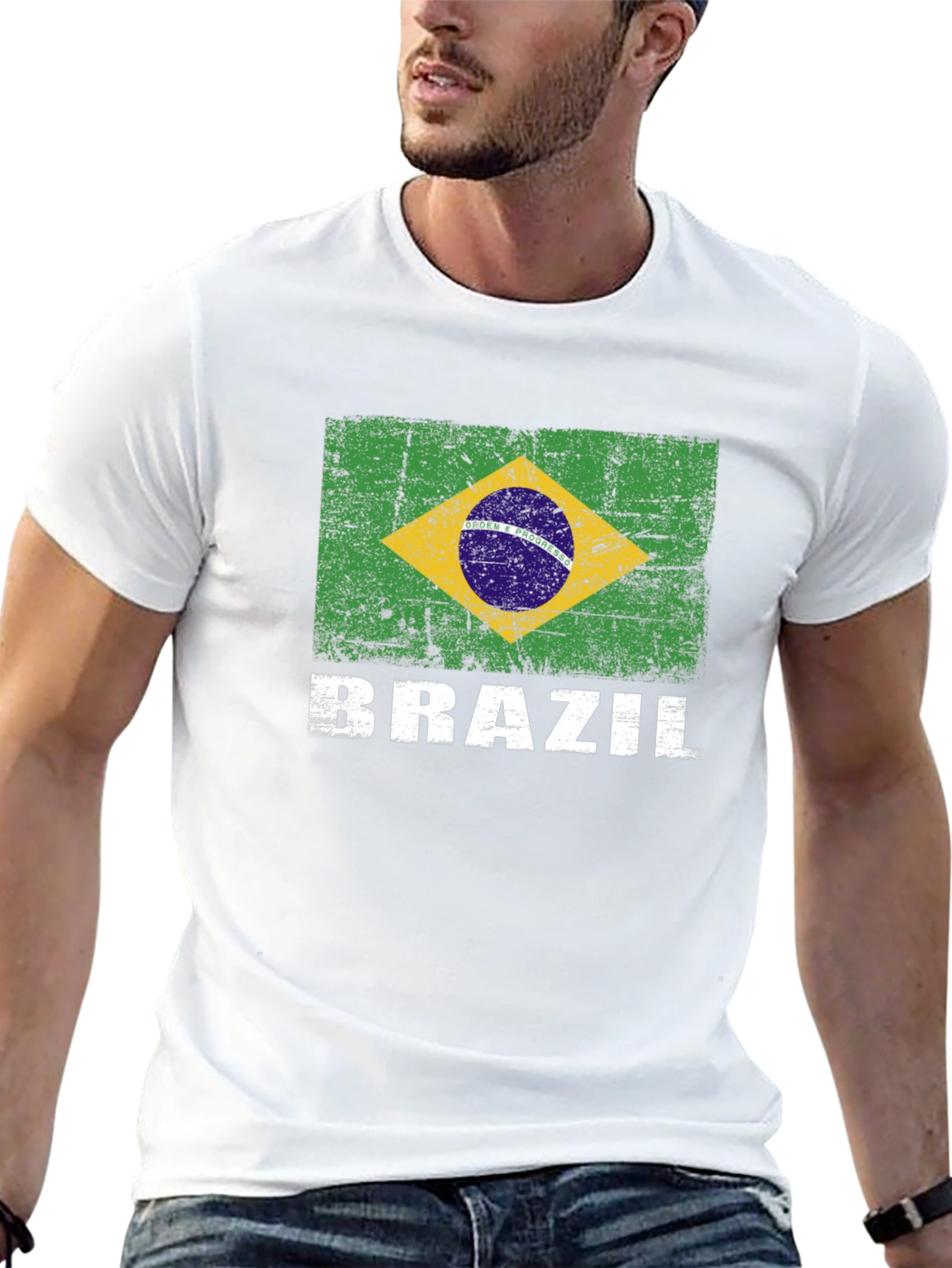 Brazil Flag Graphic Print T-Shirt