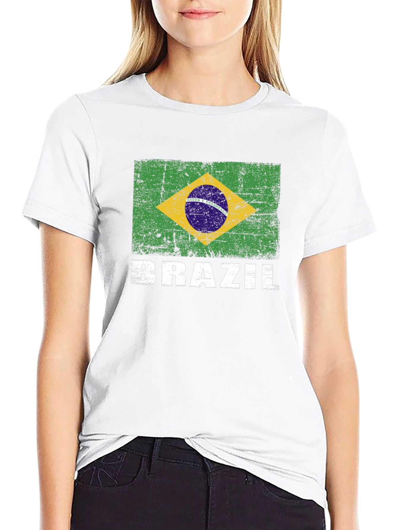 Brazil Flag Graphic Print T-Shirt
