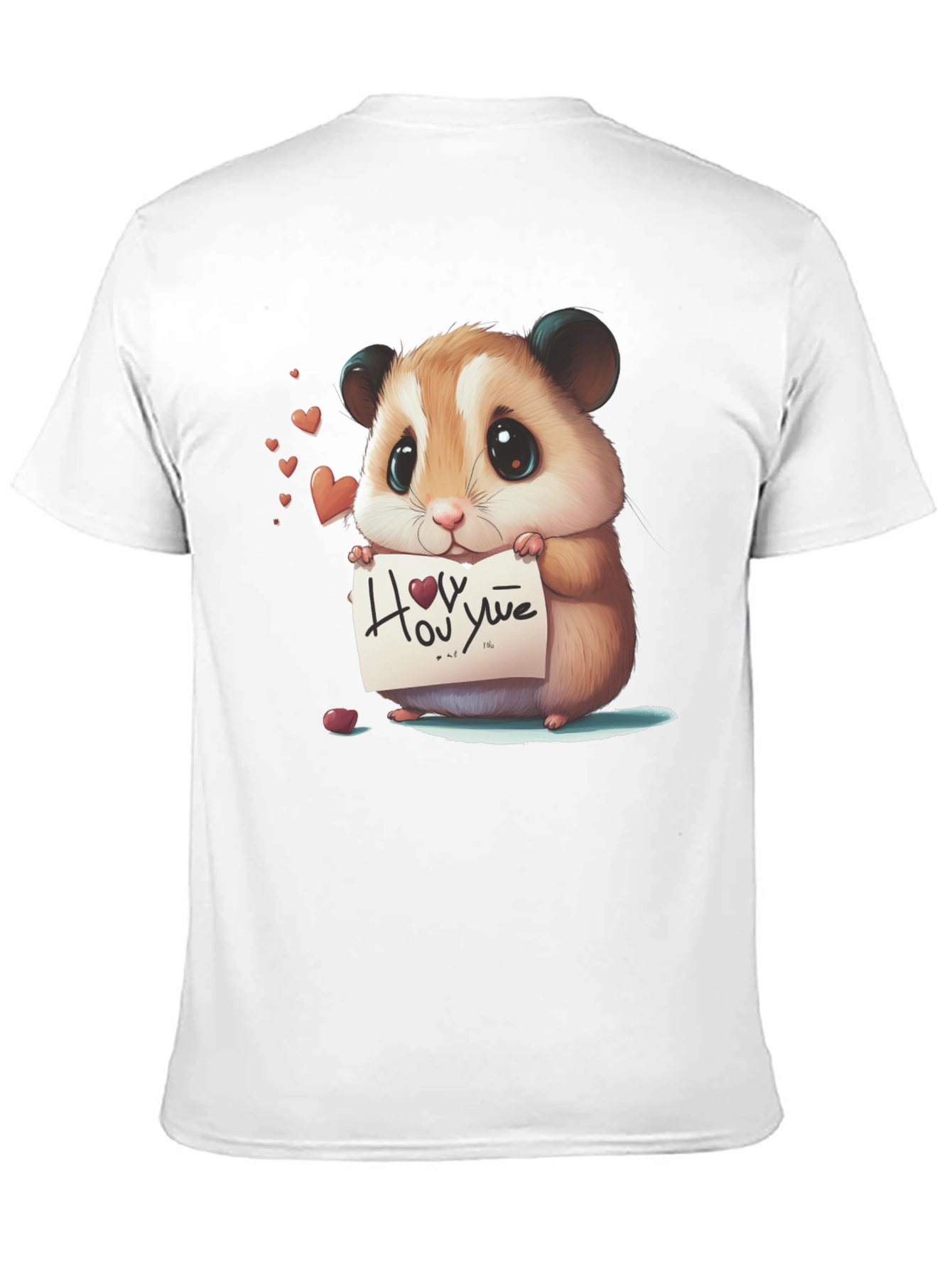 Cute Hamster Holding Love Note T-Shirt