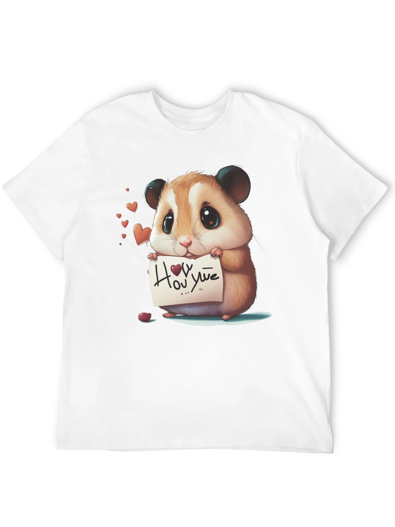 Cute Hamster Holding Love Note T-Shirt