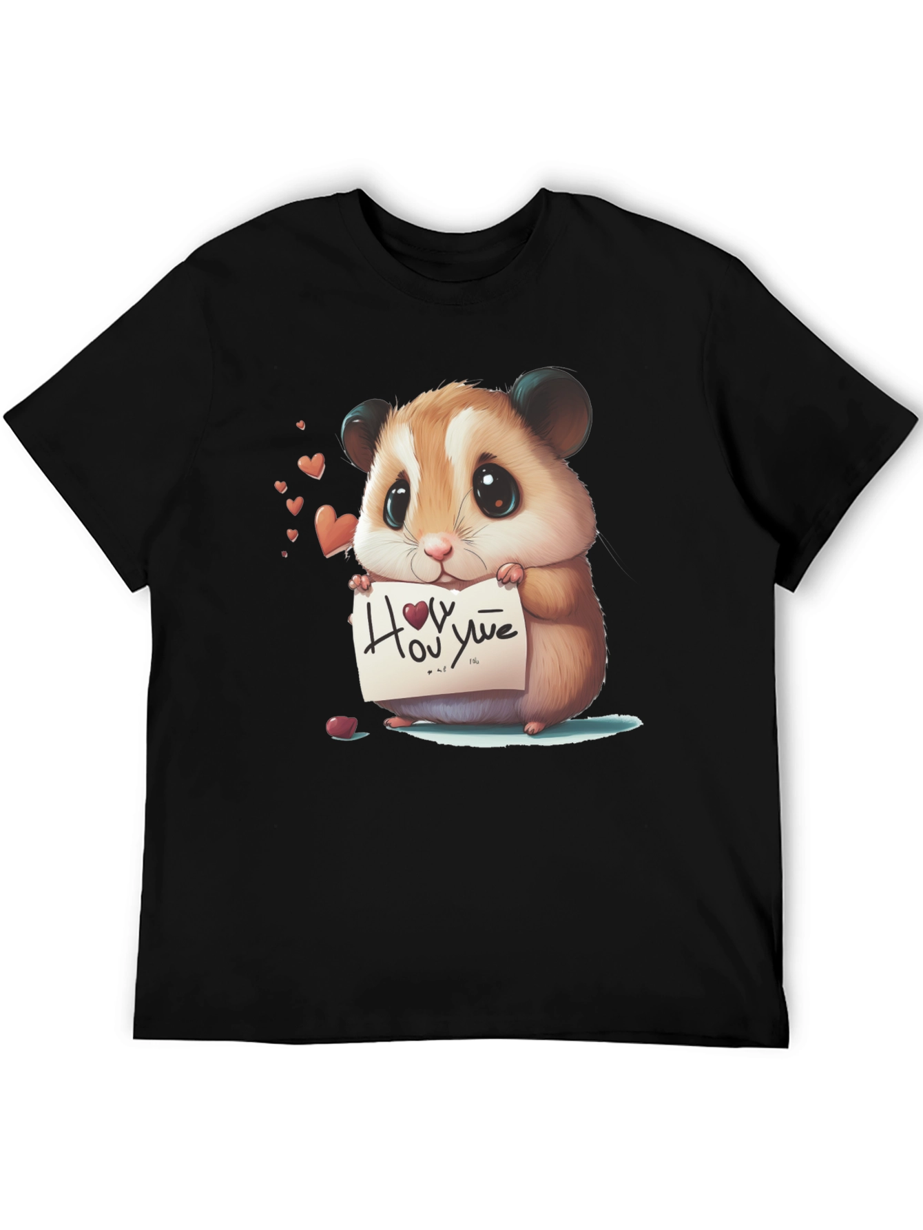 Cute Hamster Holding Love Note T-Shirt