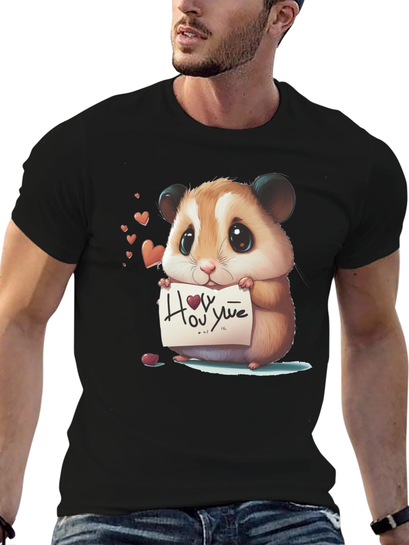 Cute Hamster Holding Love Note T-Shirt