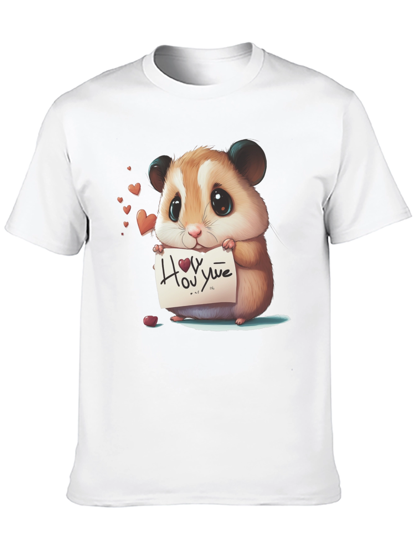 Cute Hamster Holding Love Note T-Shirt